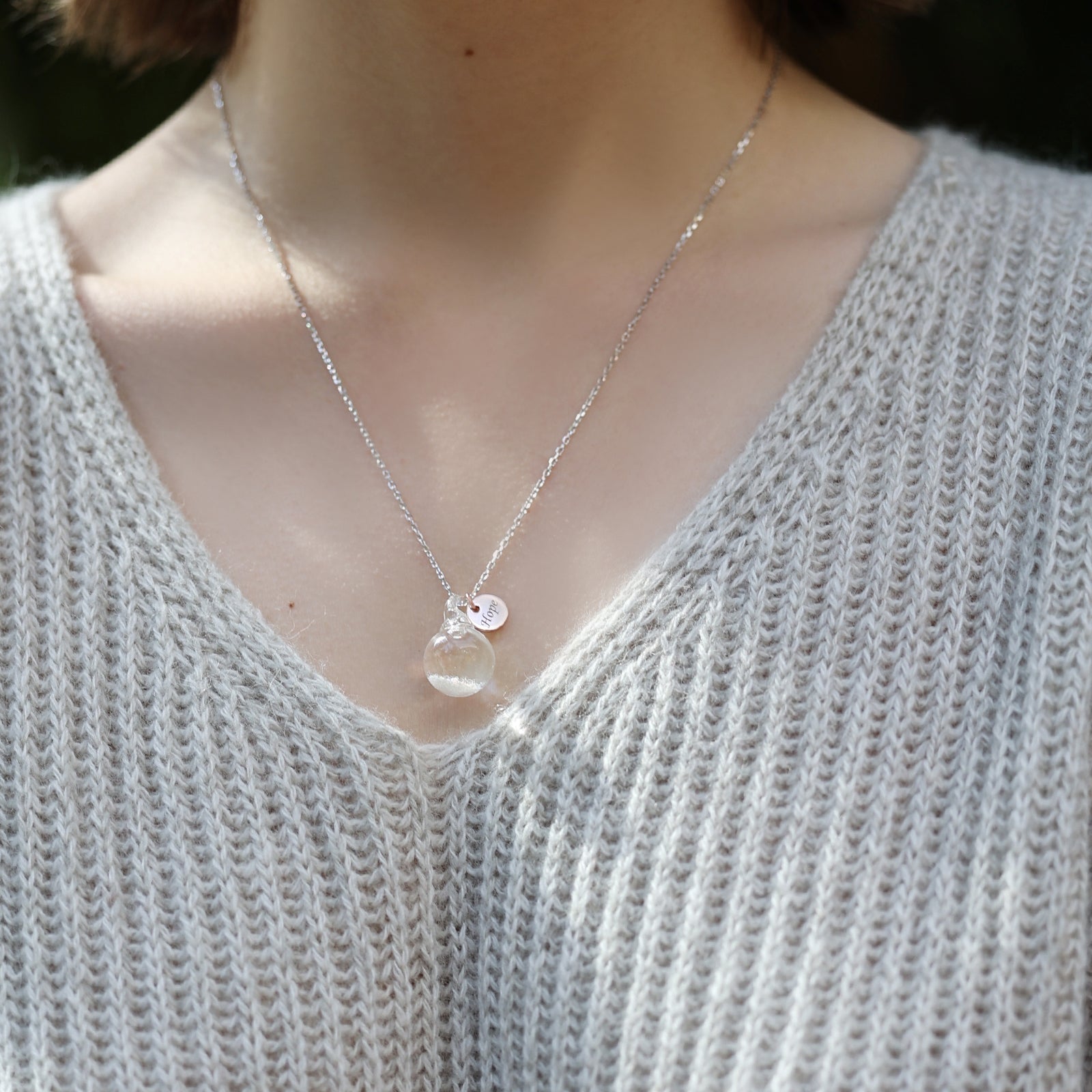 Personalized real mini snow globe necklace