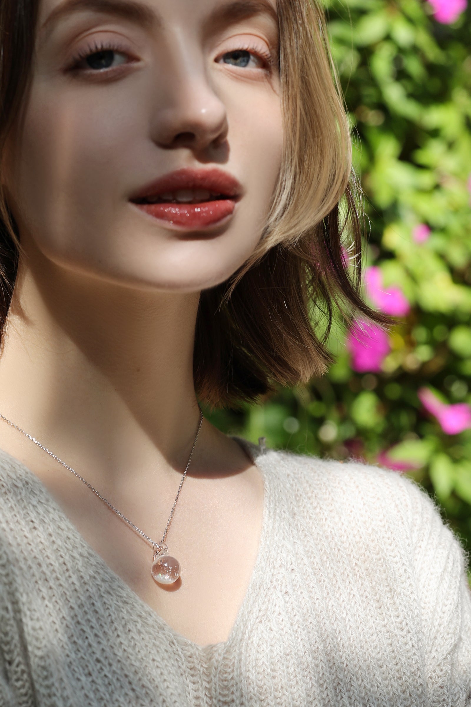 Personalized real mini snow globe necklace