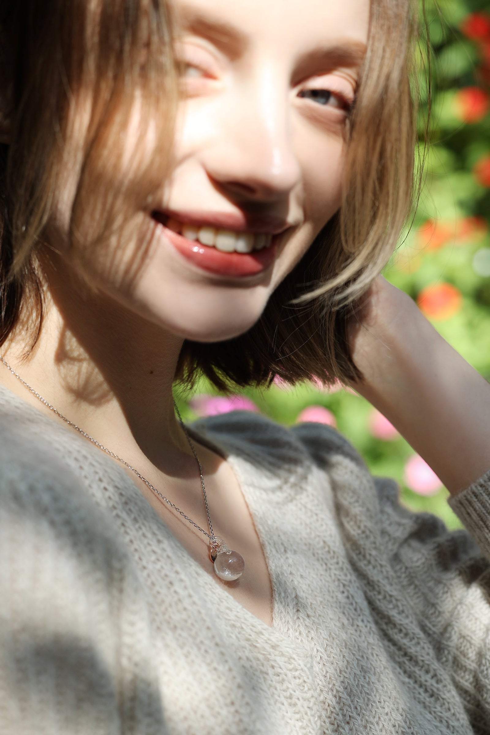 Personalized real mini snow globe necklace