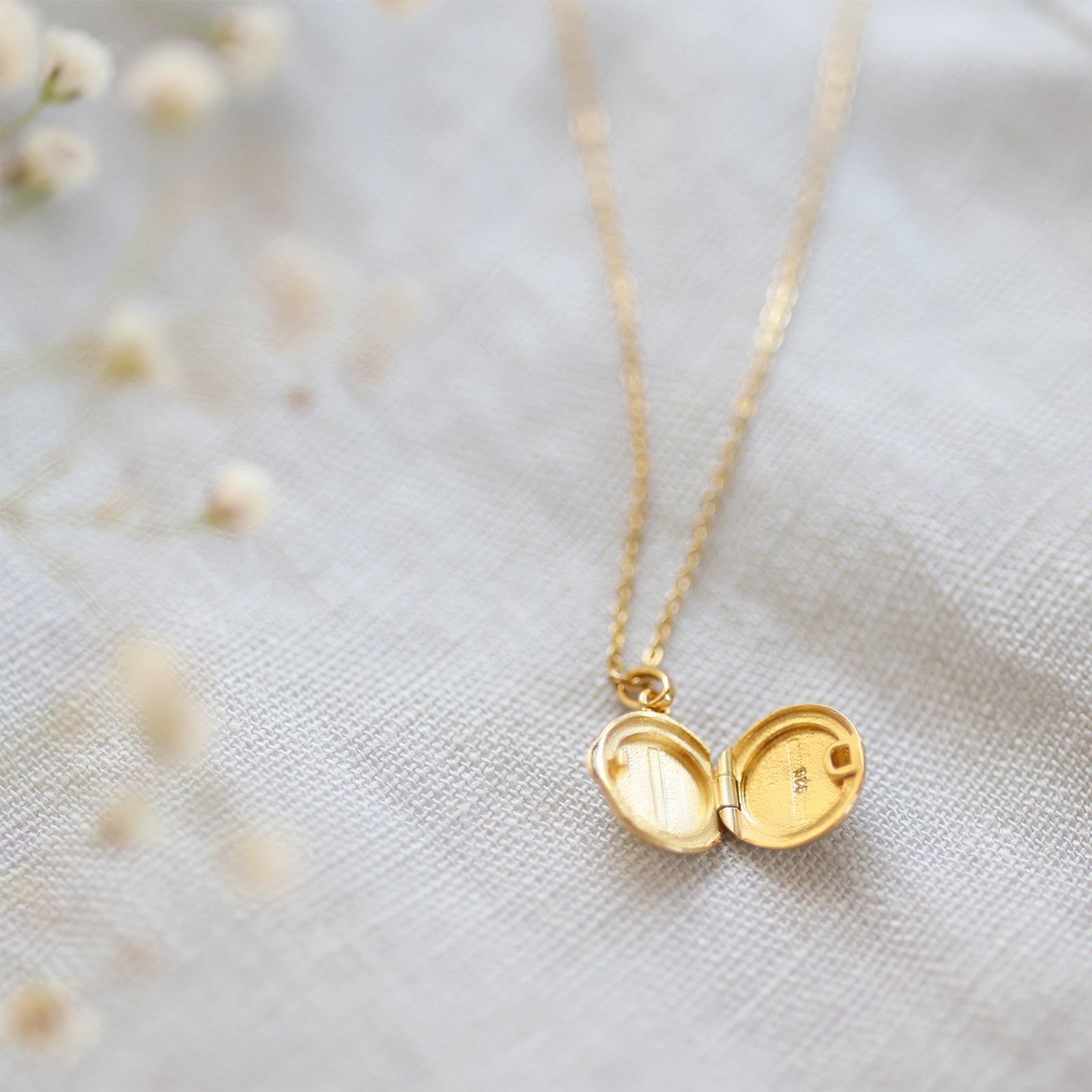 Mini Foto Medaillon Kette mit Gravur - 925er Silber