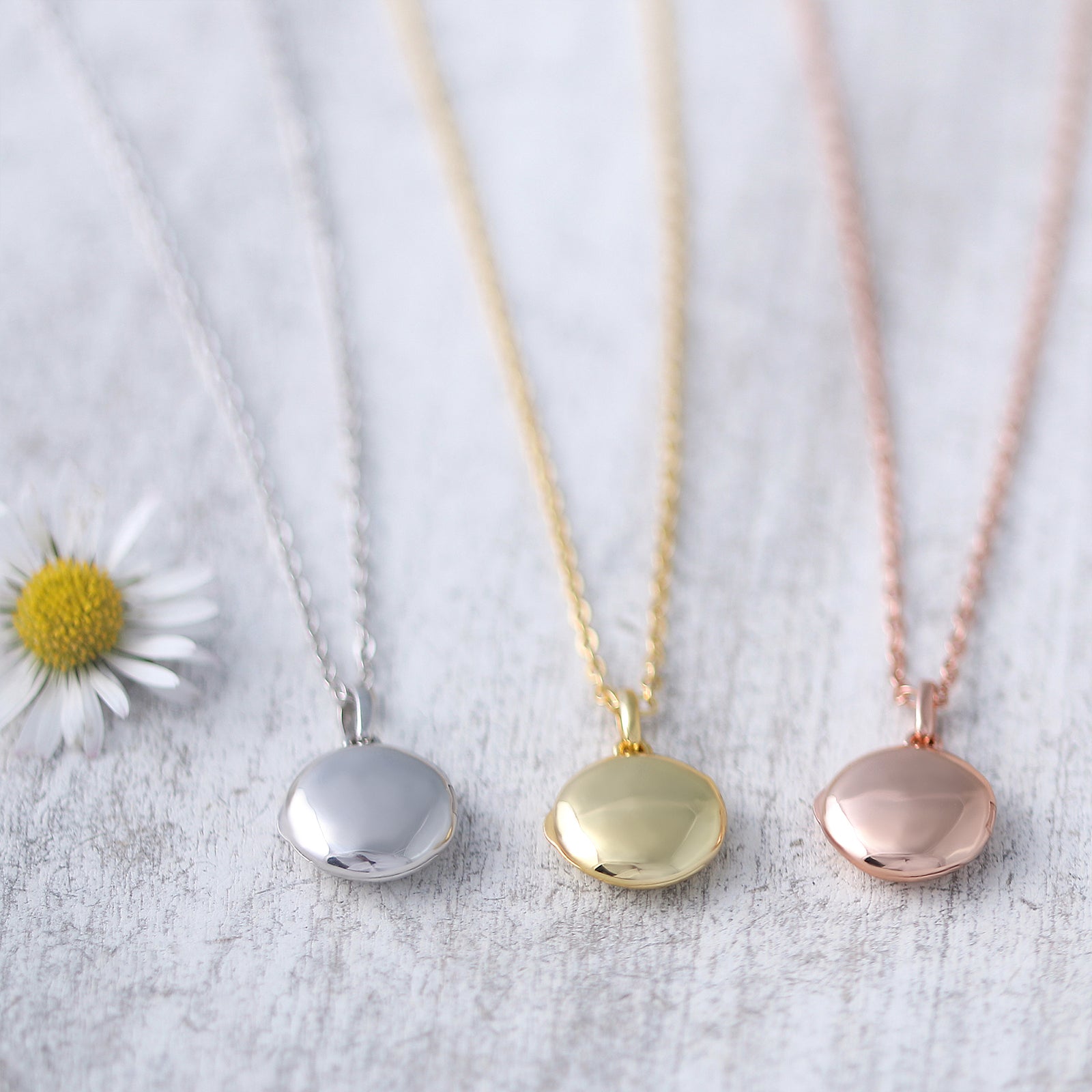 Mini Foto Medaillon Kette mit Gravur - 925er Silber