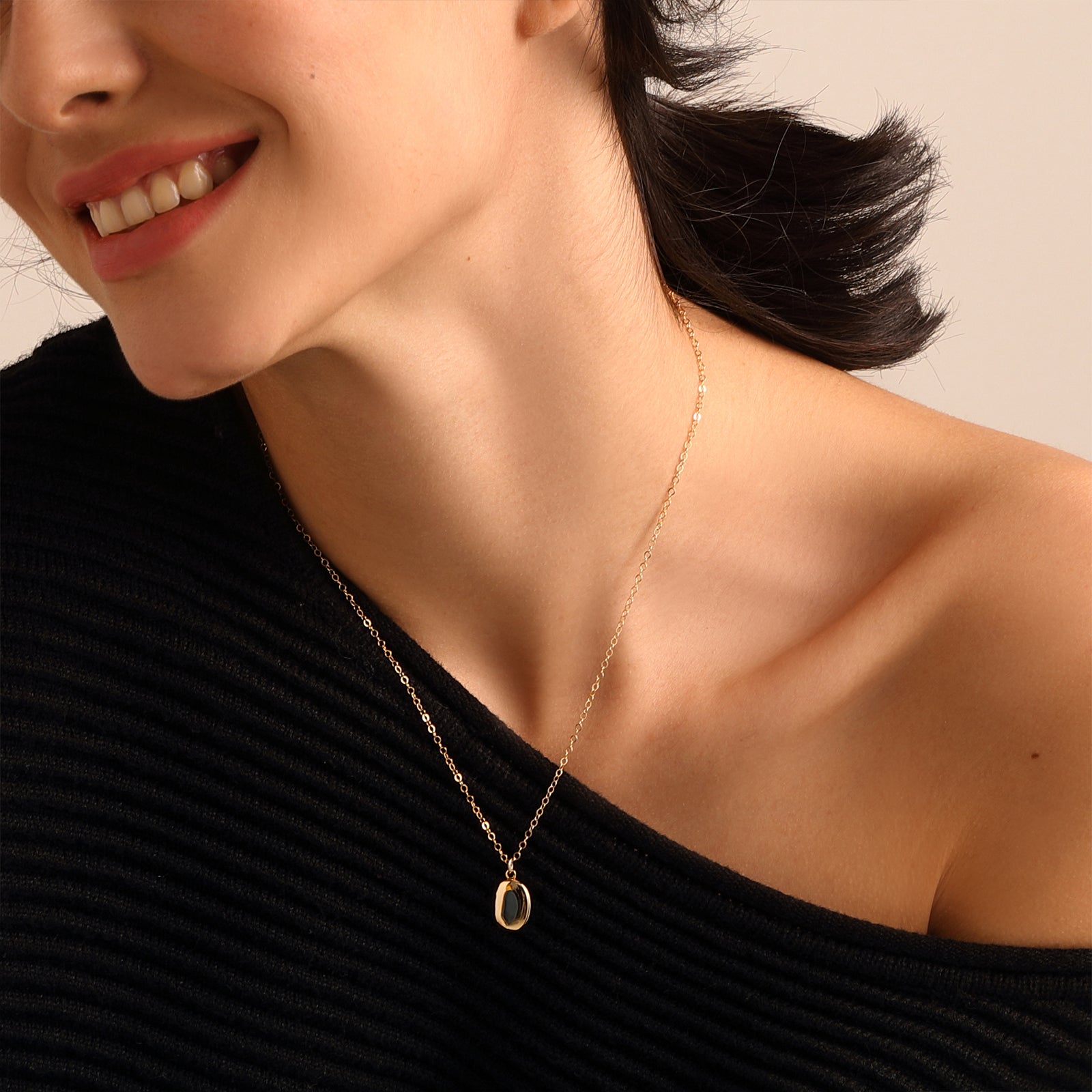 Mini Foto Medaillon Kette mit Gravur - 925er Silber