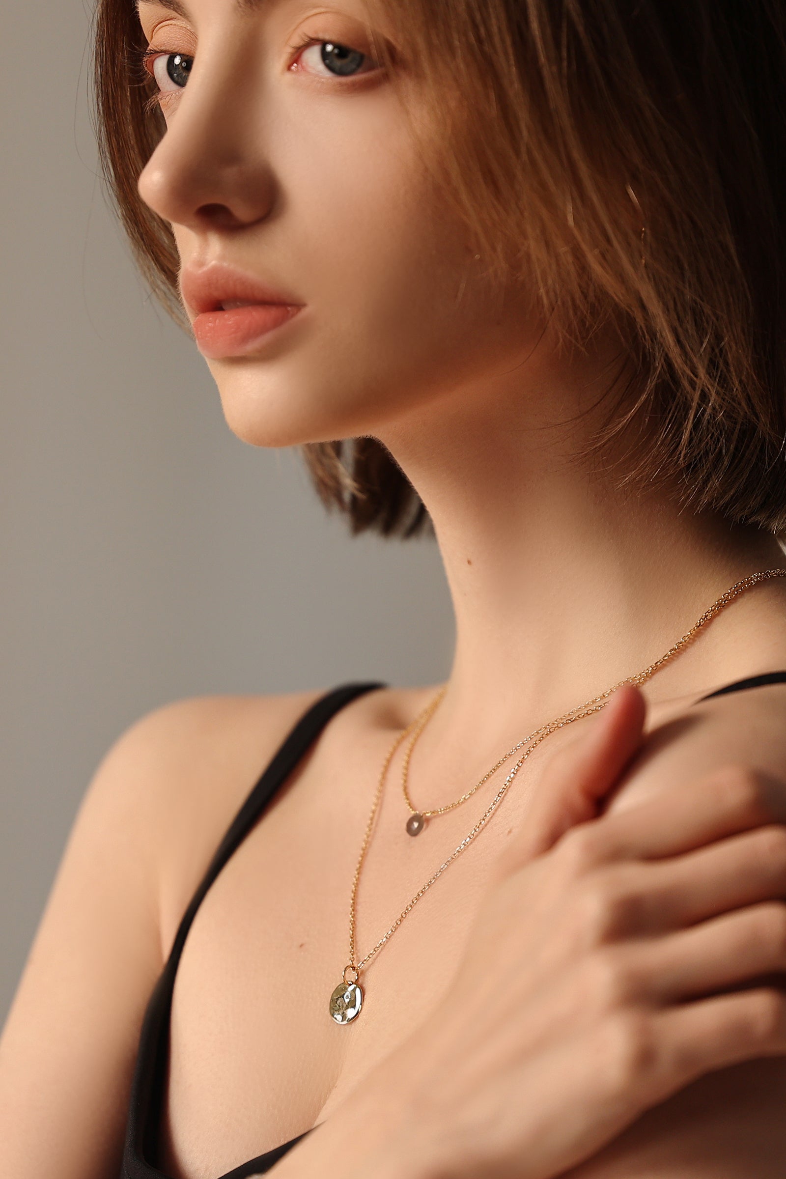 Geburtsblumen Kette mit Hammerschlagplättchen - 925er Sterling Silber