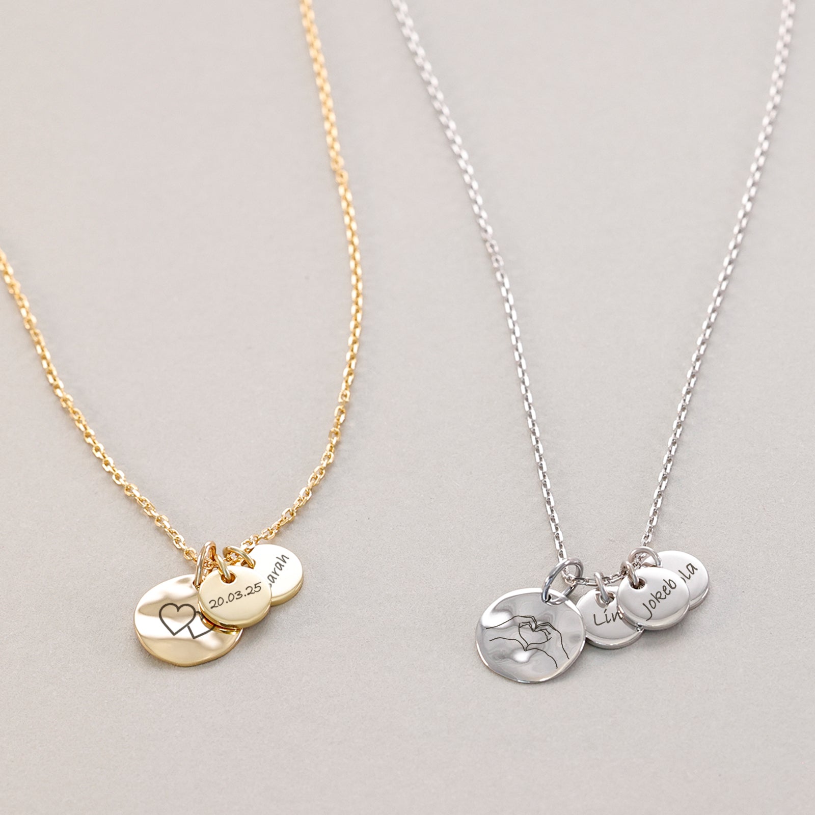 Plättchenkette zum Kombinieren - 925er Sterling Silber Damen Halskette VIVIANNASCHMUCK