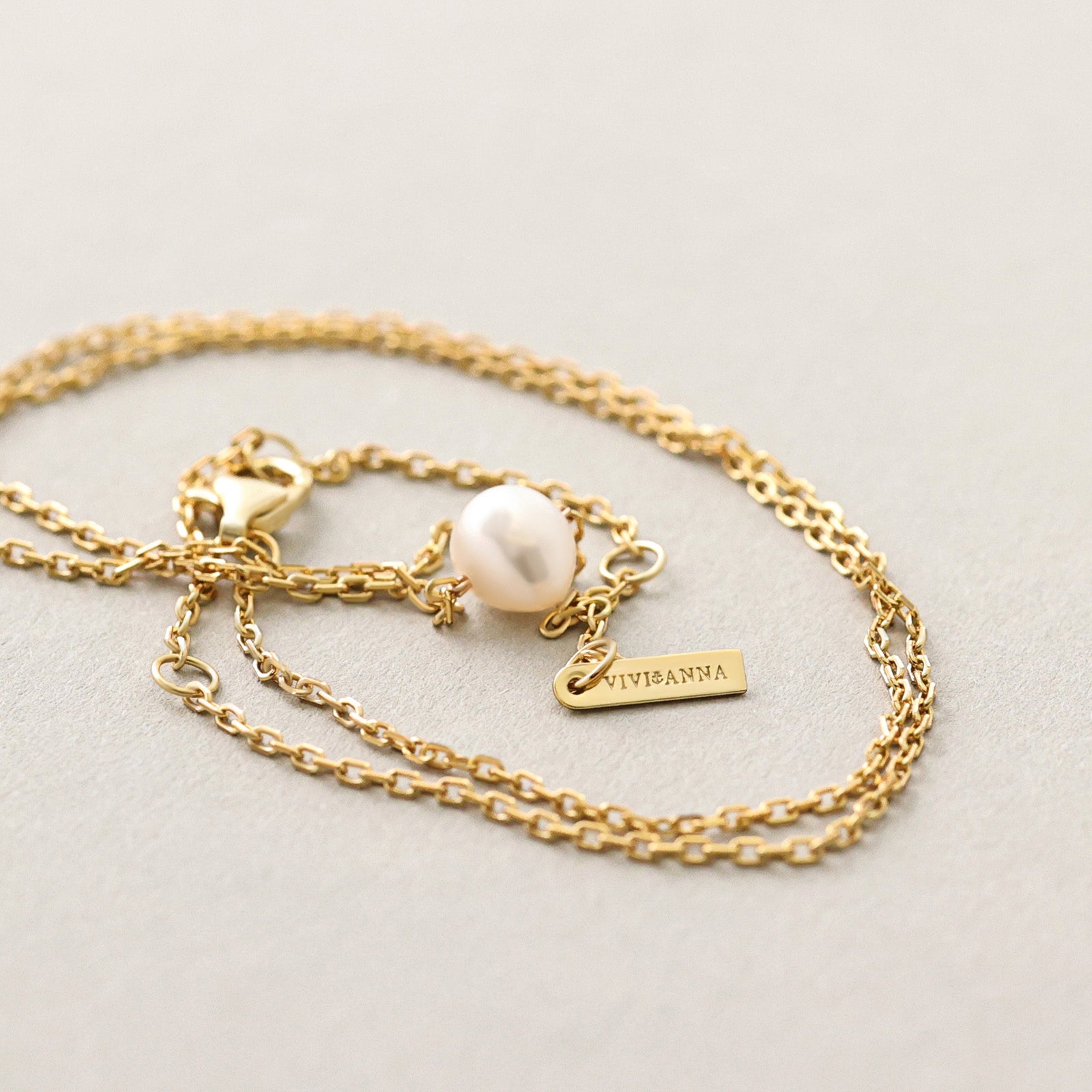 925er Silber Kette mit Süßwasserperle - Damen Perlenkette - Harmonie Kette - Zuchtperlen - Geschenke für Sie - KS003 - VIVIANNASCHMUCK