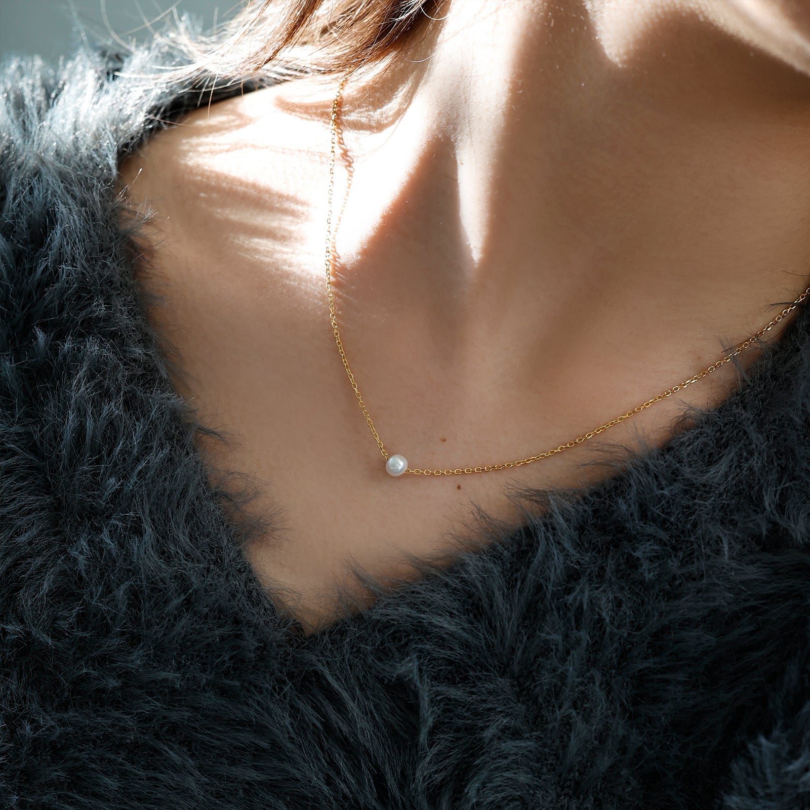 Halskette mit Süßwasserperle - 925er Sterling Silber