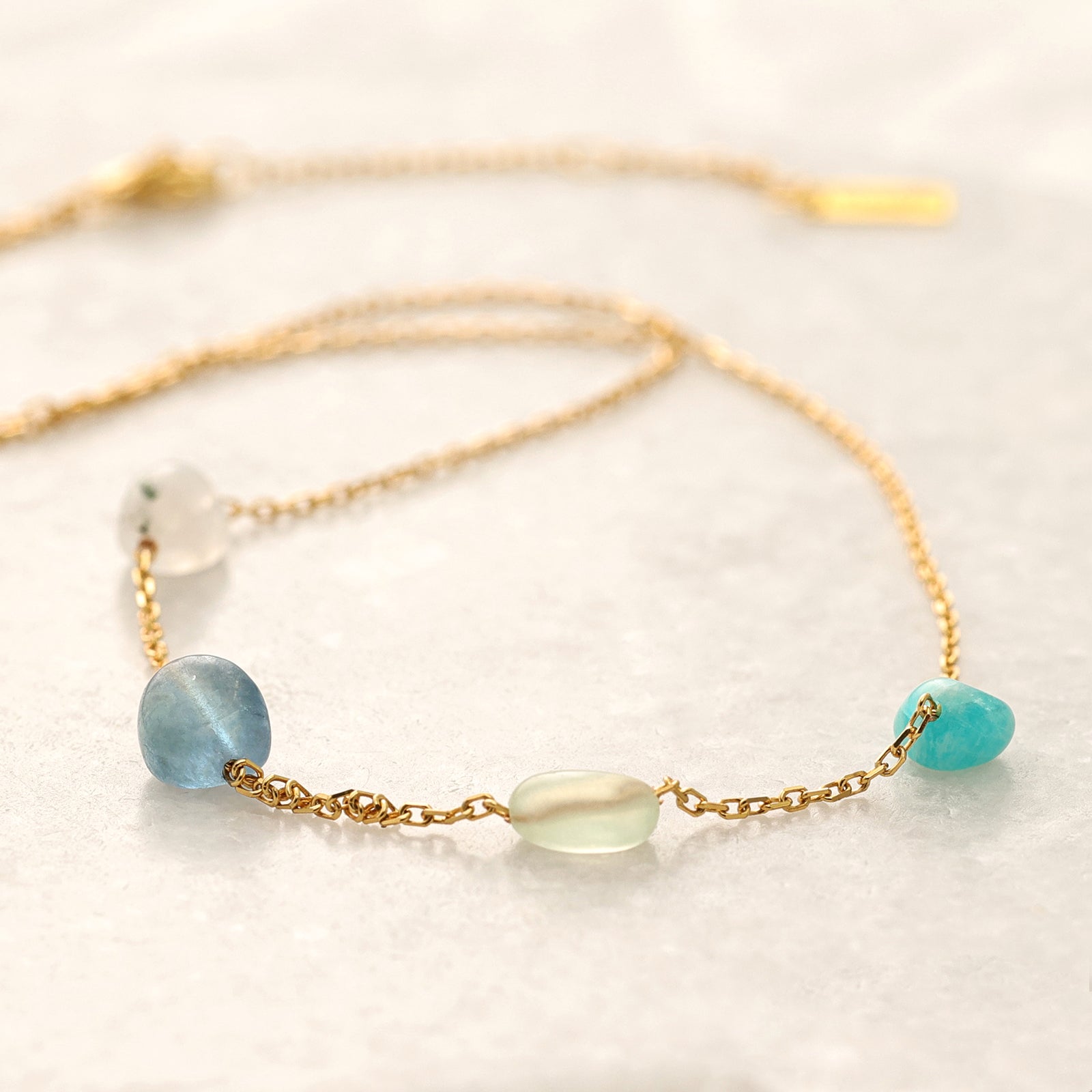 925er Silber Energiestein-Kette - personalisierbar - Natursteinkette - Edelstein Heilenergie Halskette - Geschenke für Sie - KS004 - VIVIANNASCHMUCK