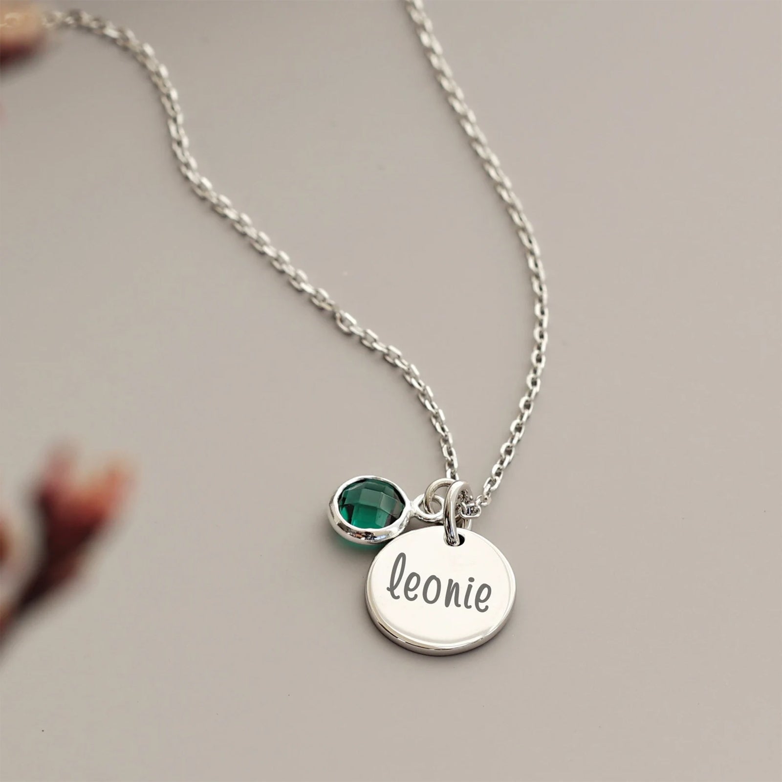 Geburtsstein Kette - 925er Sterling Silber - Geschenk für Mama mit Karte