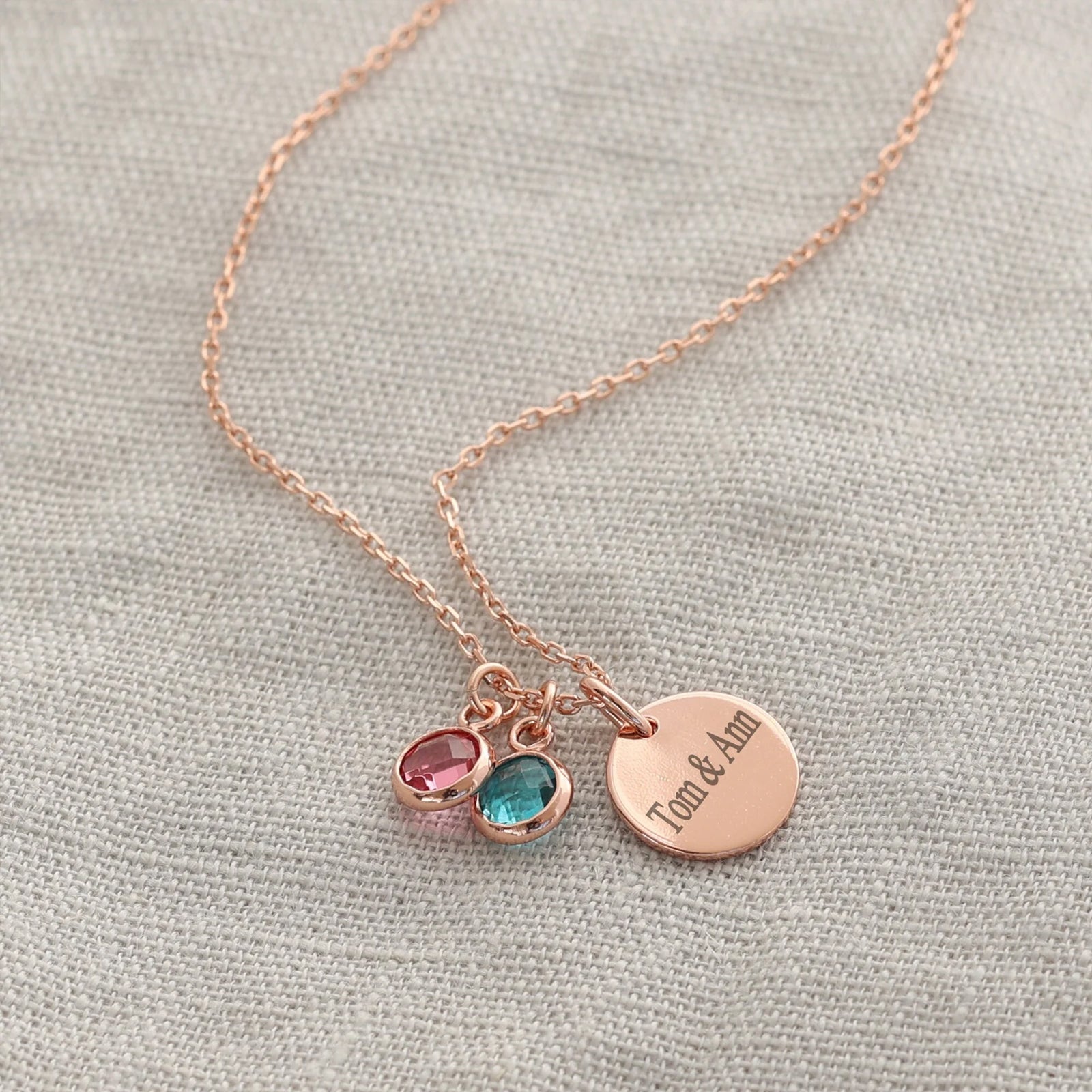 Geburtsstein Kette - 925er Sterling Silber - Geschenk für Mama mit Karte