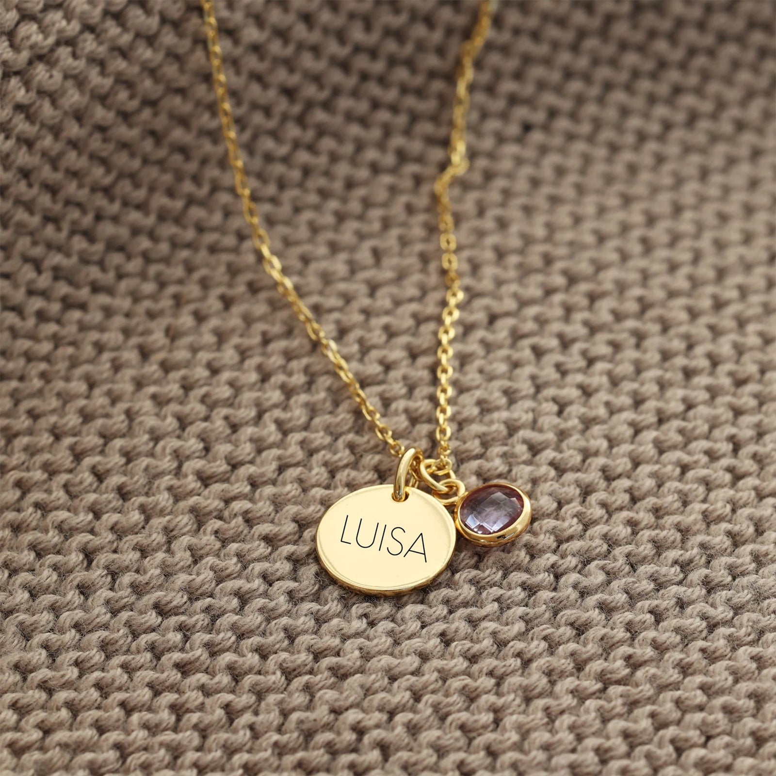Geburtsstein Kette - 925er Sterling Silber - Geschenk für Mama mit Karte