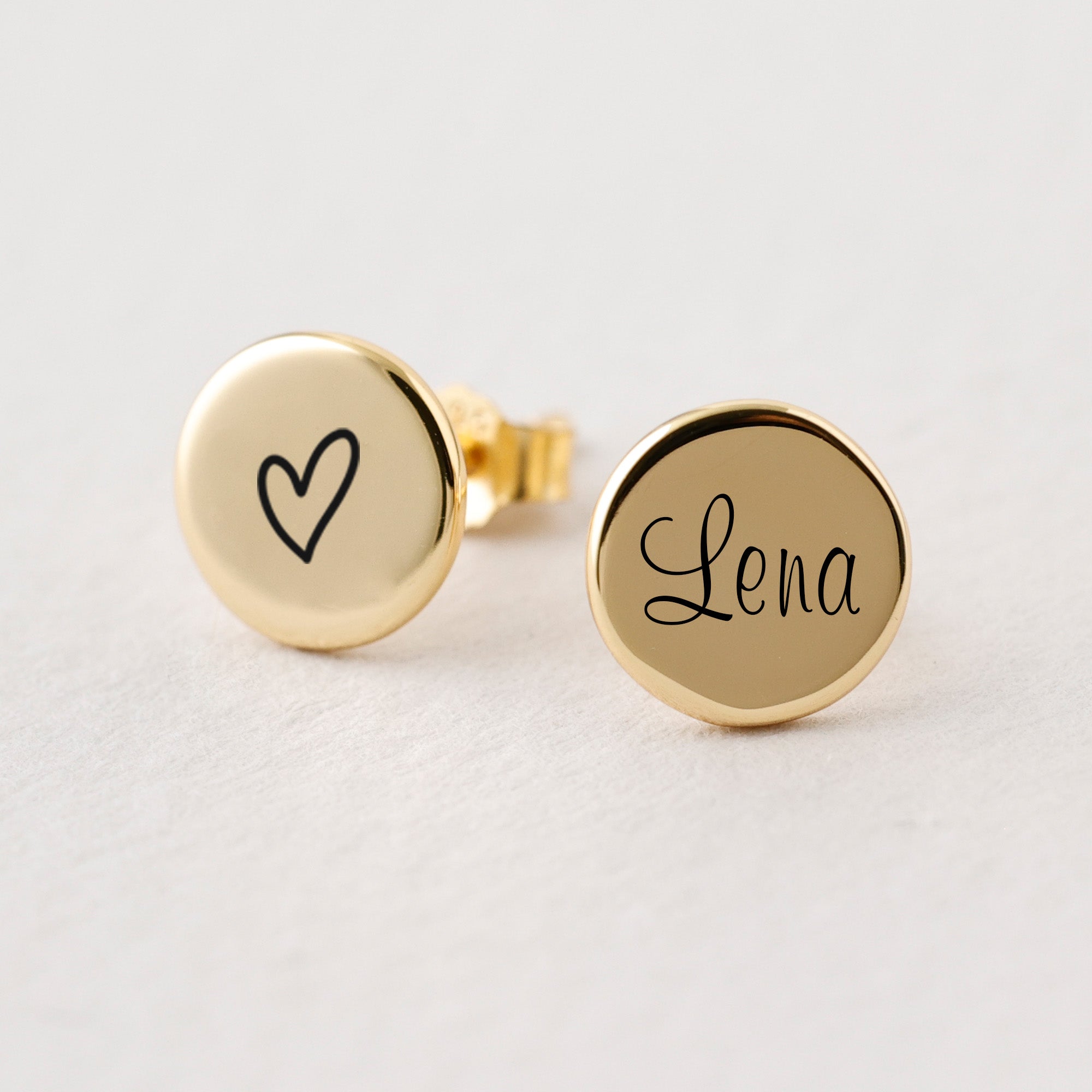 Runde personalisierte Ohrstecker - VIVIANNASCHMUCK