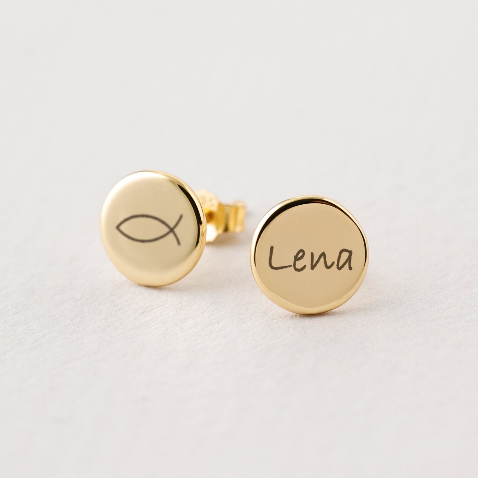 Runde personalisierte Ohrstecker - VIVIANNASCHMUCK