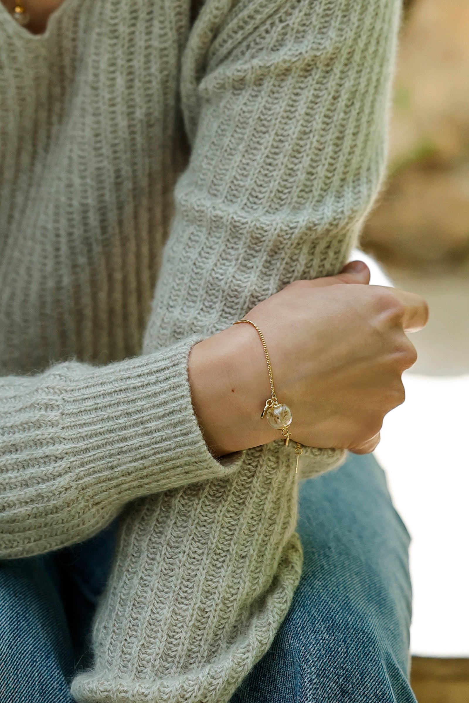 Personalized bracelet - real dandelion bracelet with personalized engraving - 925 sterling silver - rose gold, gold, silver - gift for her - A052