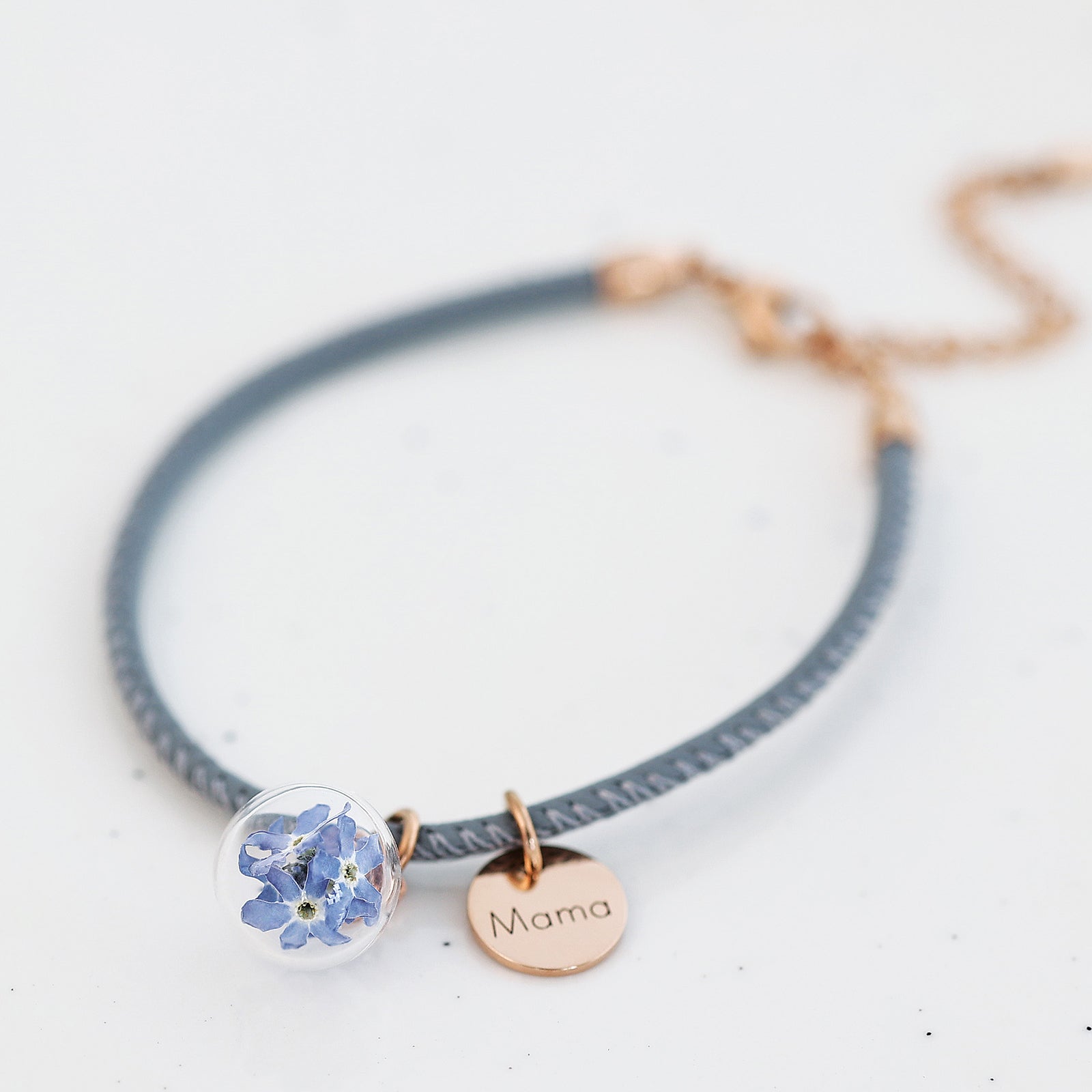 Gift for Grandma with Card - Personalized Nappa Leather Bracelet