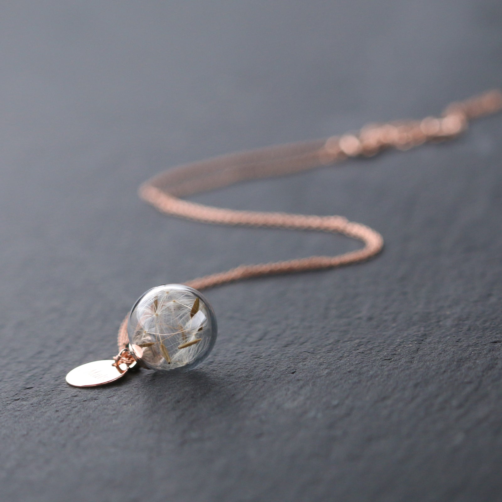 Pusteblumen Kette mit Wuschgravur - 925er Sterling Silber