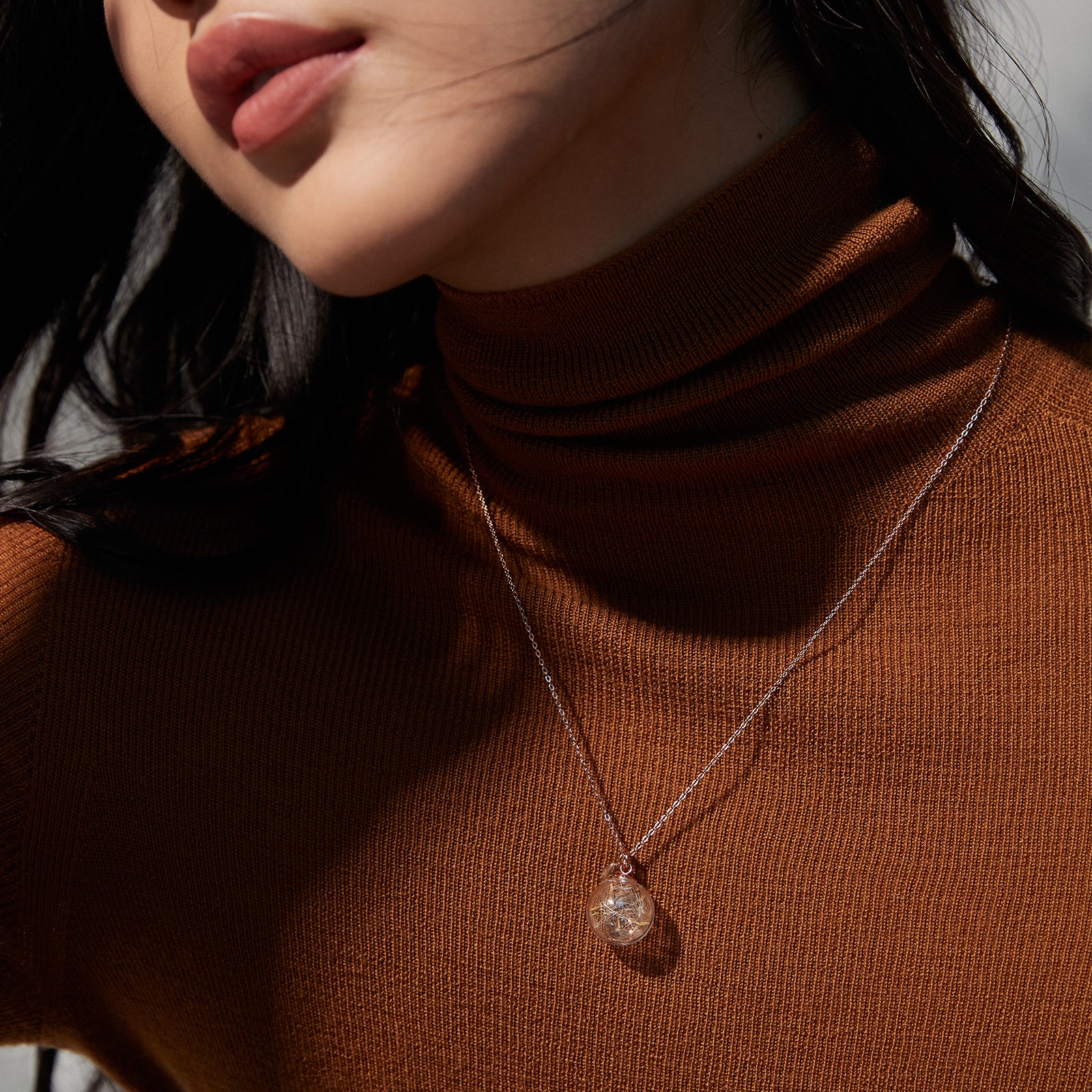 Echte Pusteblume als Glücksbringer – mit persönlicher Gravur - 925er Silber