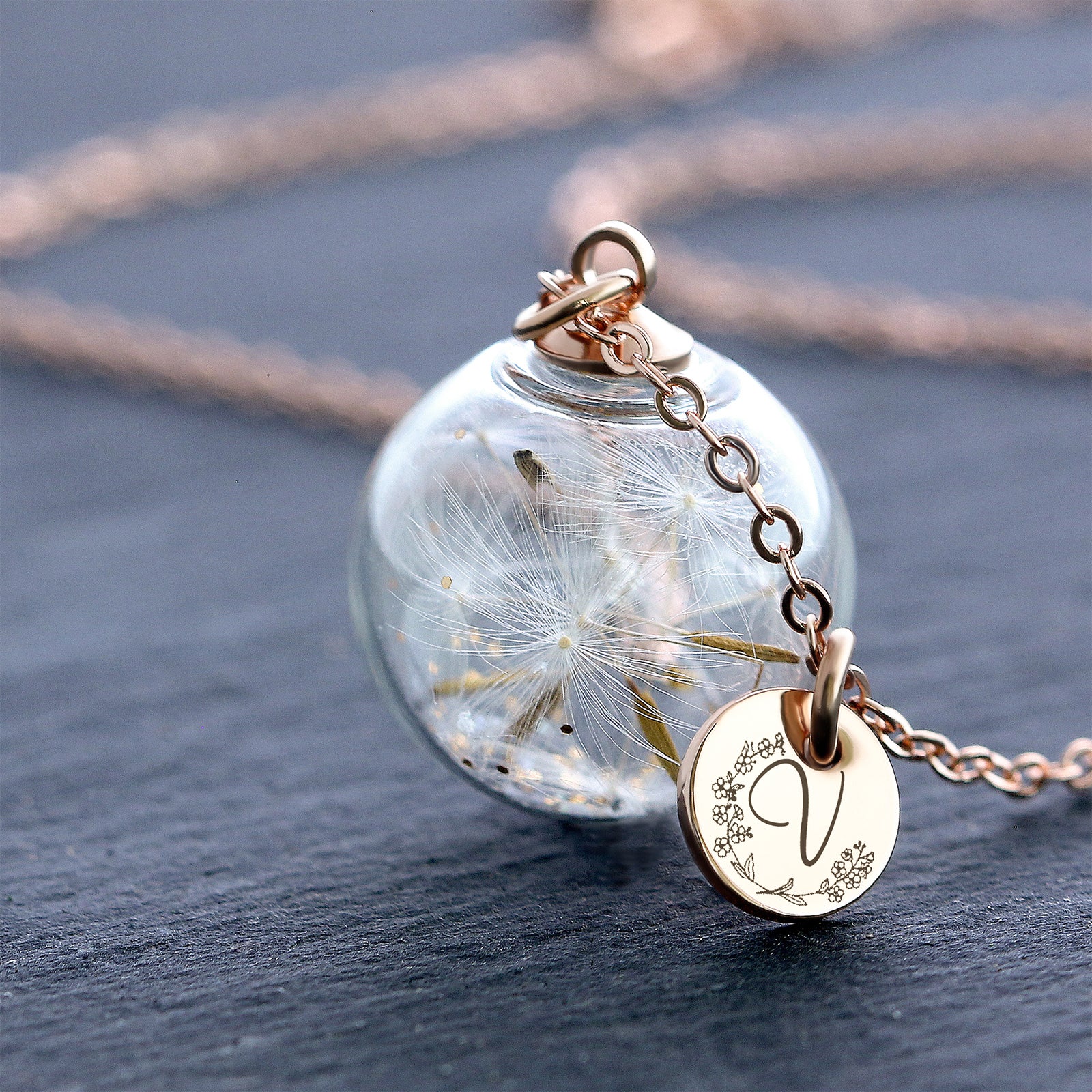 Personalized Dandelion Necklace