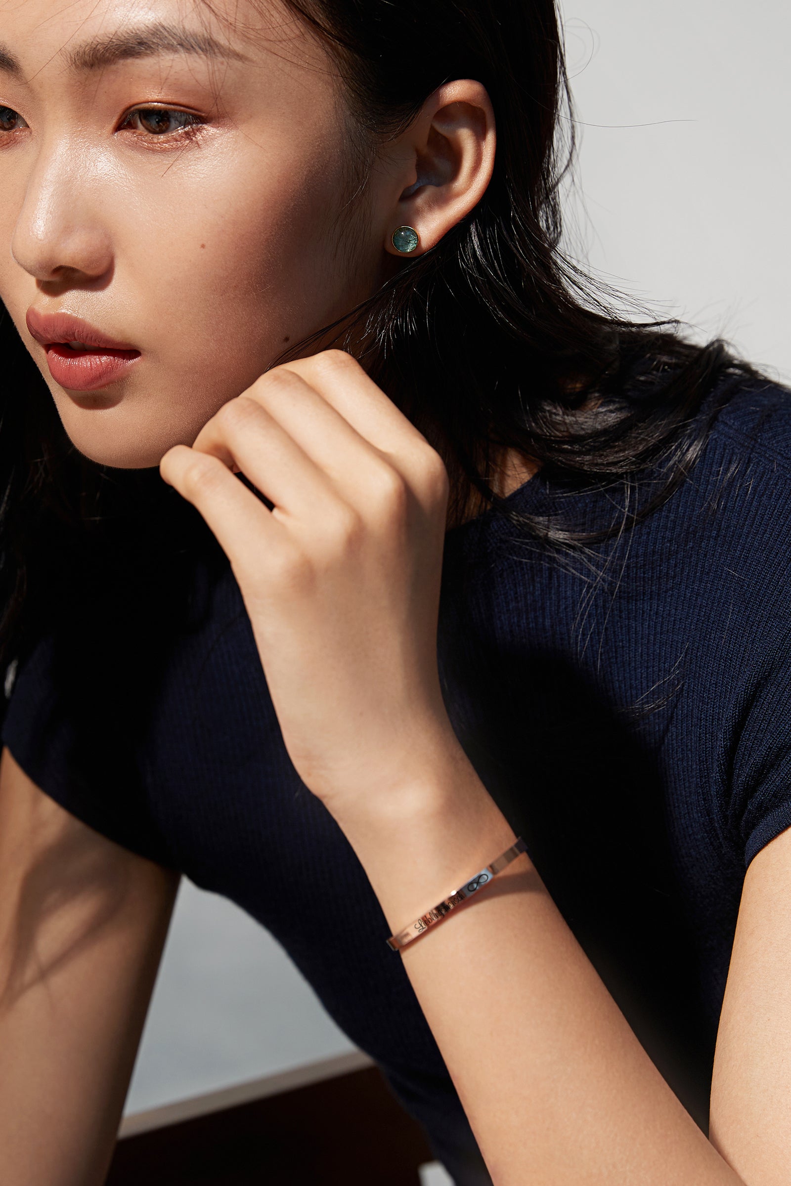 Personalized bangle with engraving color choice - Vivianna bangle - silver gold rose gold - gift for her - A104