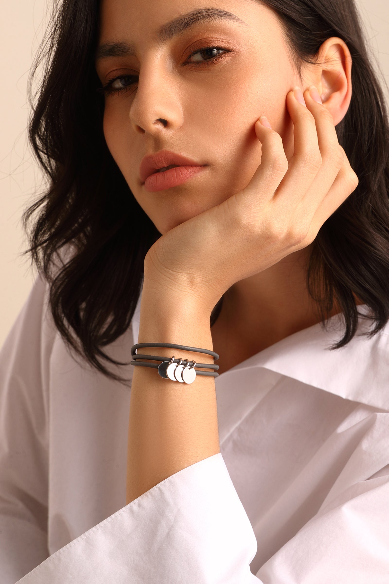 Nappaleder Wickelarmband mit Wunschgravur