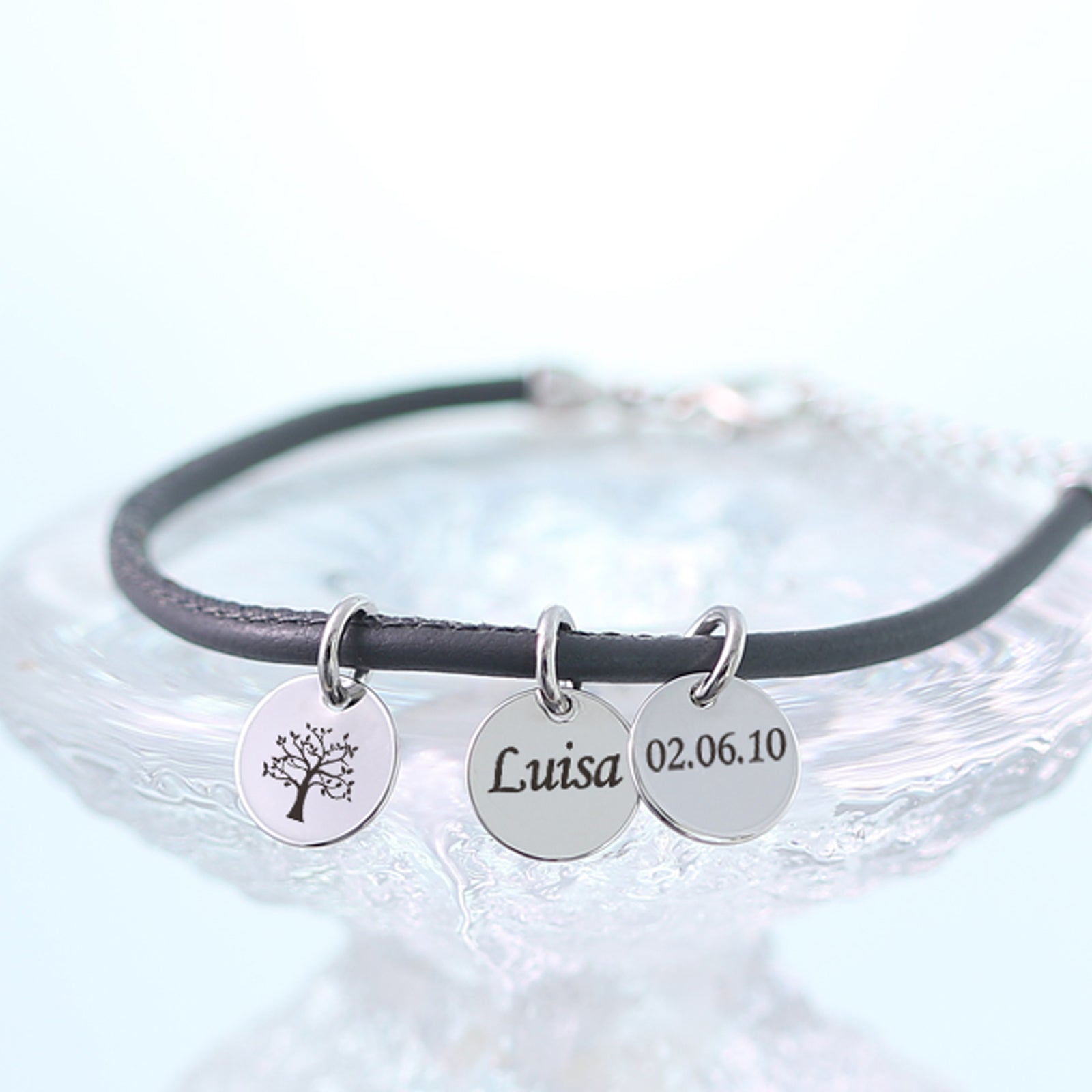 Personalisiertes Lederarmband mit Wunschgravur