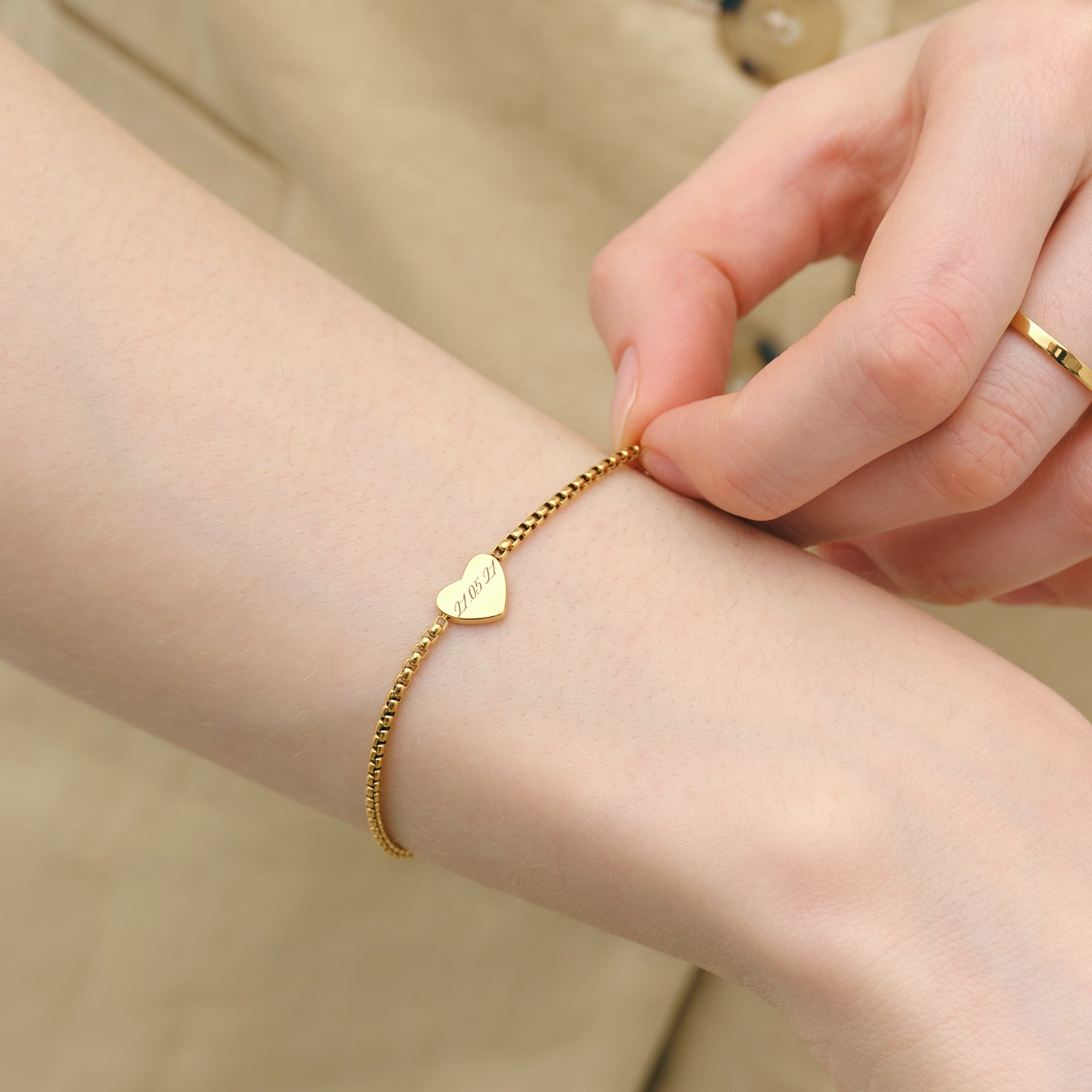 Personalized Heart Bracelet