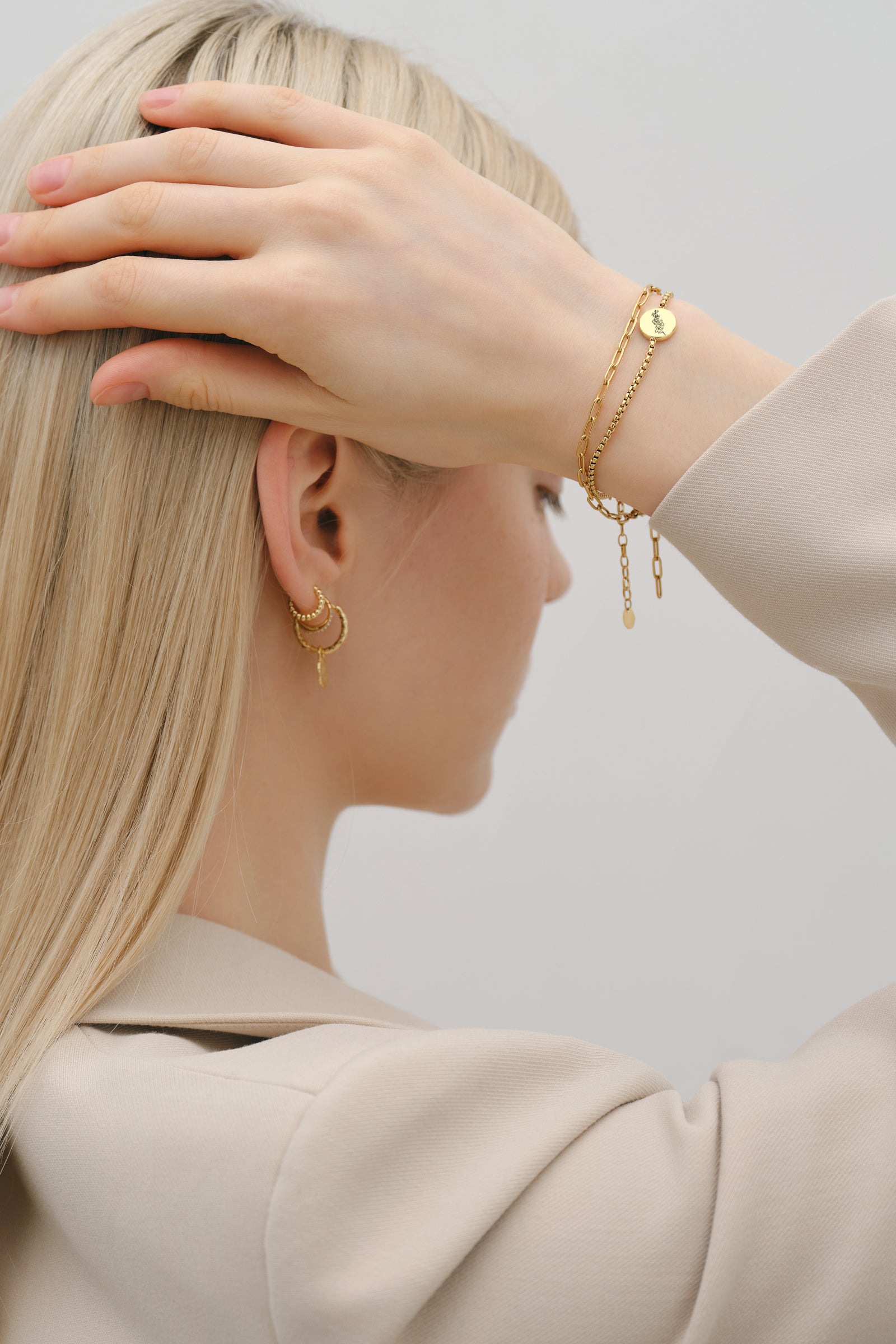 Geburtsblumen Armband mit rundem Plättchen