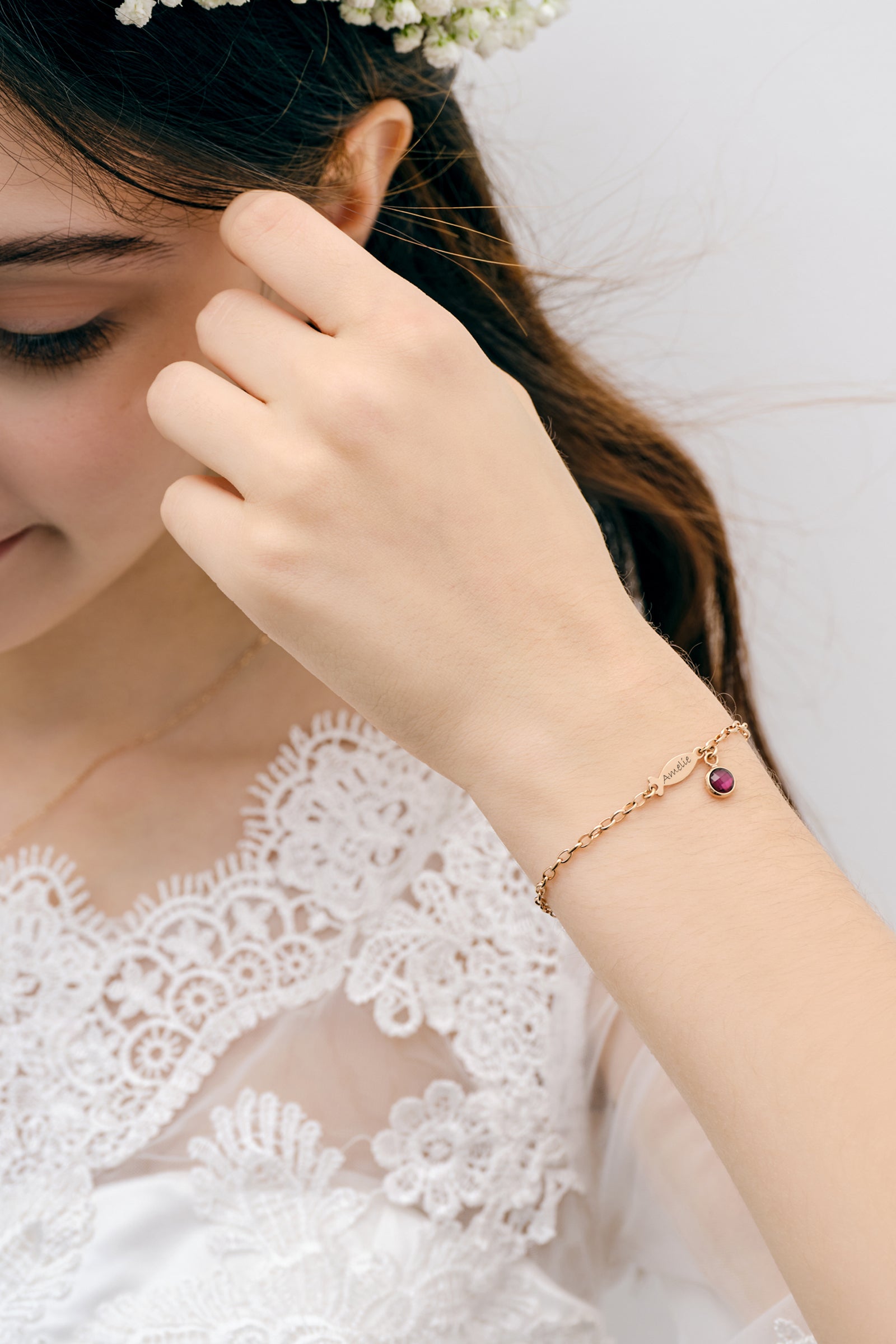 Personalisiertes Ichthys Armband mit Geburtsstein