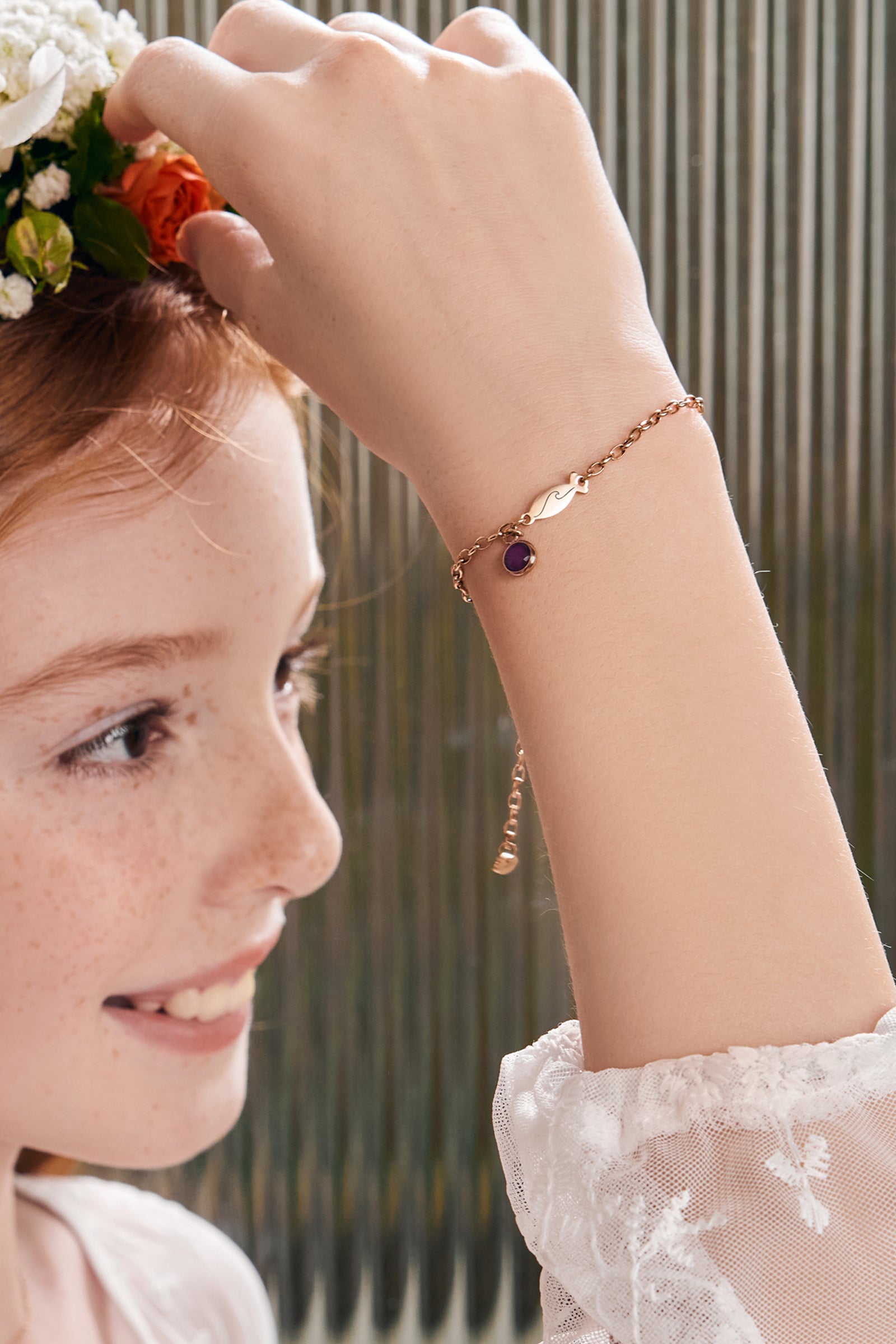 Personalisiertes Ichthys Armband mit Geburtsstein