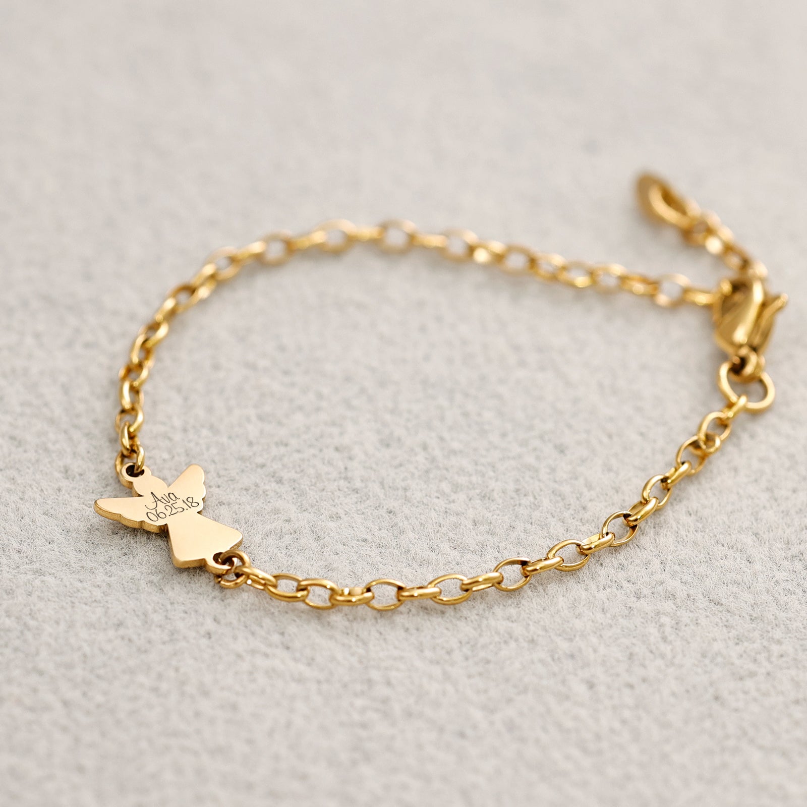 Guardian Angel Bracelet - Guardian Angel Bracelet - Children's Bracelet - Personalized Bracelet - Stainless Steel - Confirmation - Communion - AE006