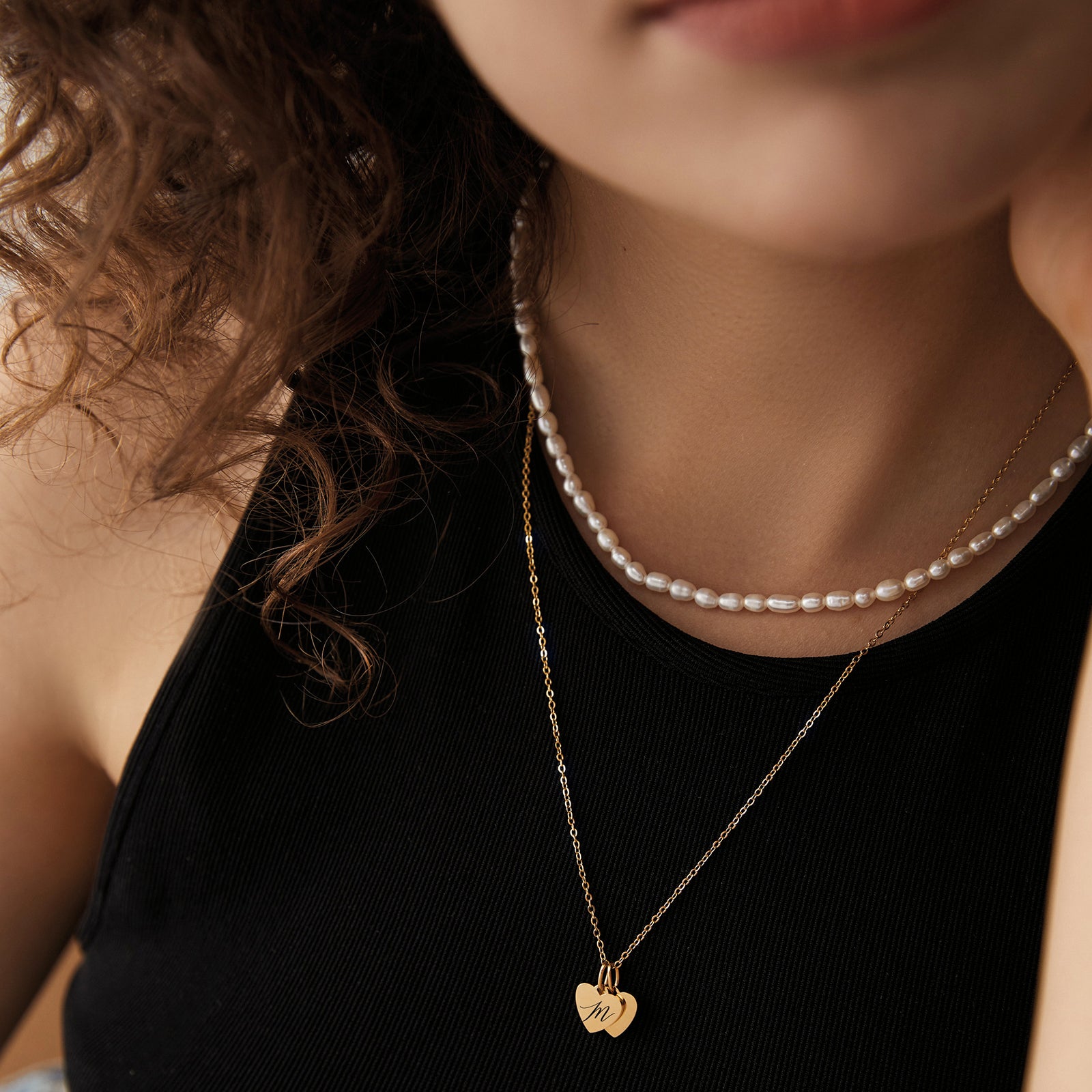 Personalized waterproof necklace with heart pendant | VIVIANNA