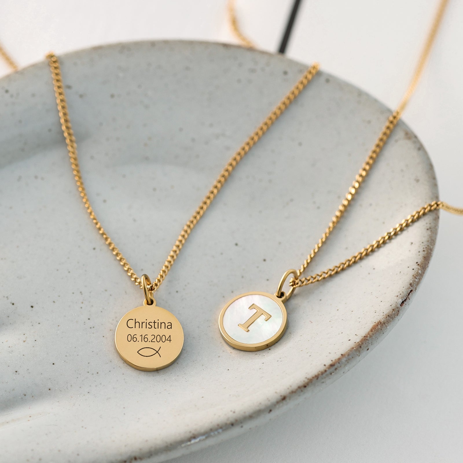 Personalisierte Perlmutt Buchstabenkette - VIVIANNASCHMUCK