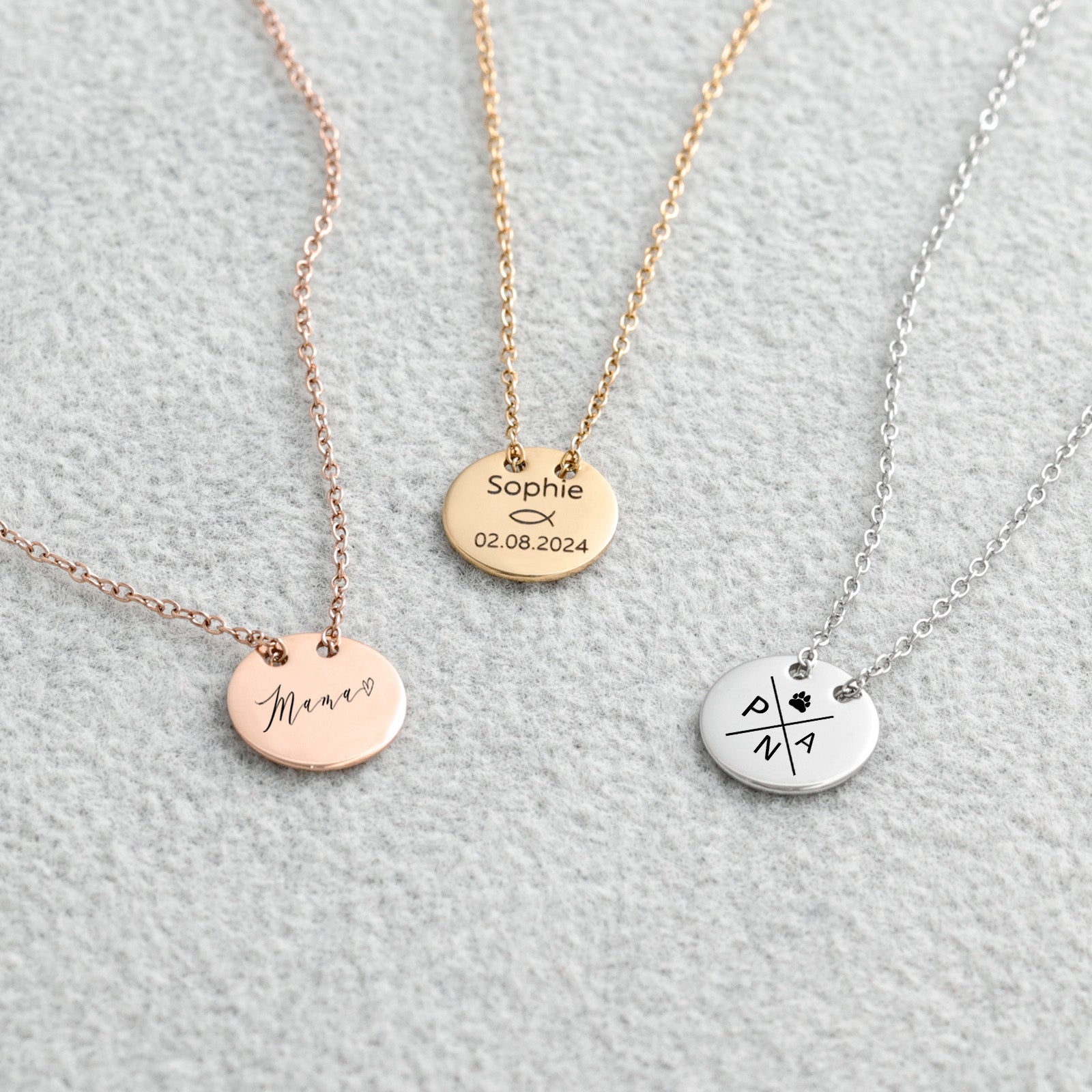 Personalisierte Halskette mit Schiebperle Kinder Halsketten VIVIANNASCHMUCK