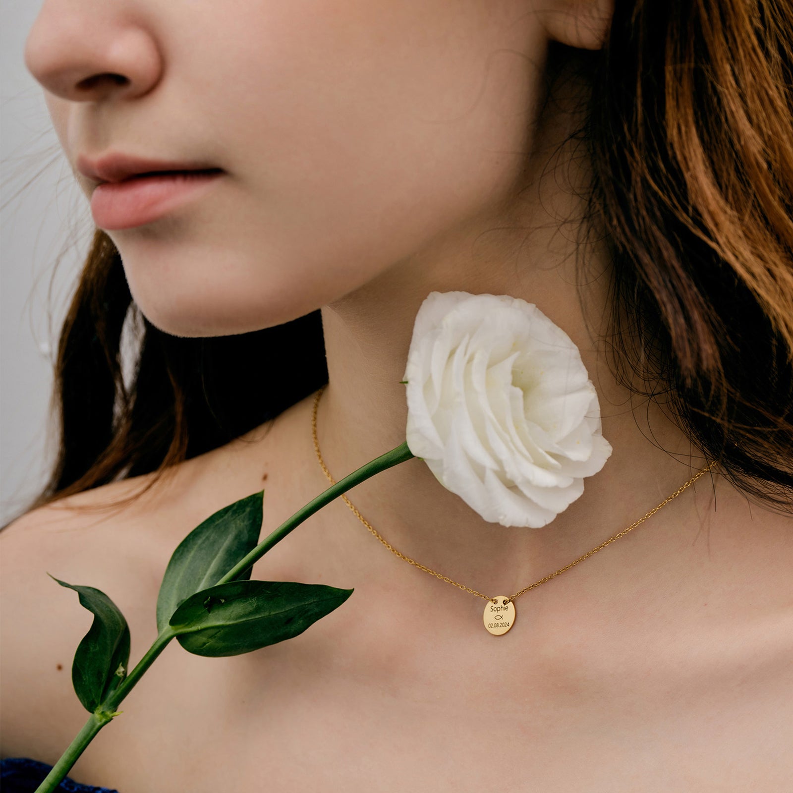 Personalisierte Halskette mit Schiebperle Kinder Halsketten VIVIANNASCHMUCK