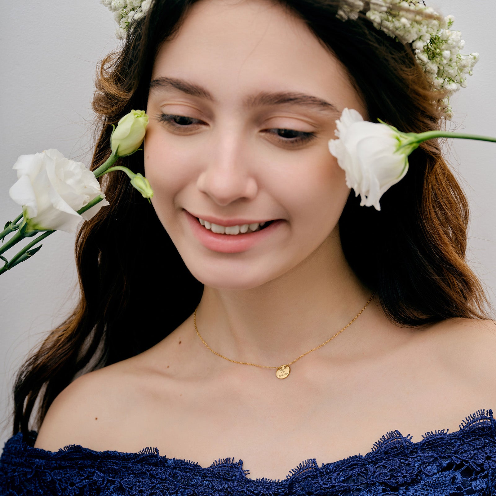 Personalisierte Halskette mit Schiebperle Kinder Halsketten VIVIANNASCHMUCK