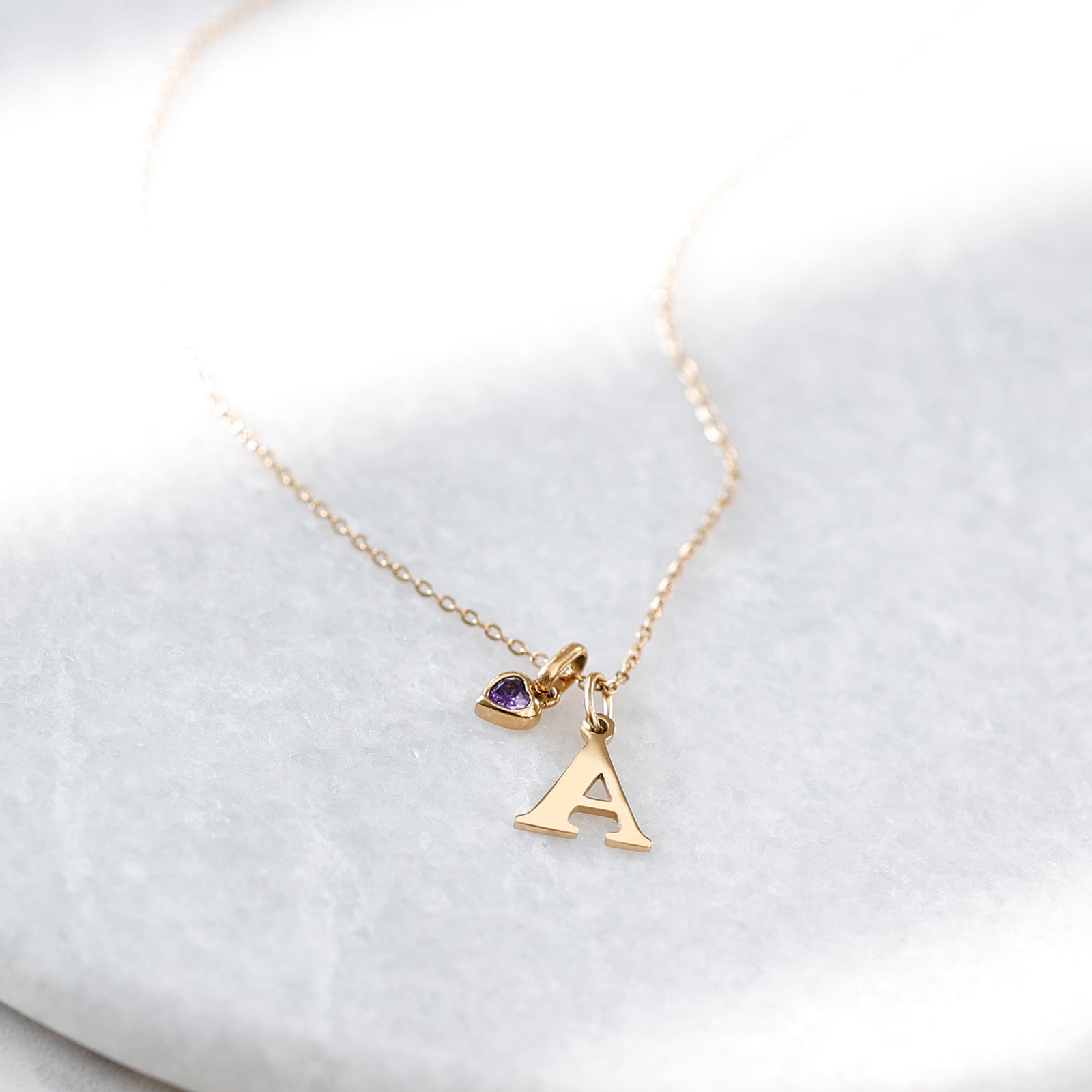 Italienkette mit Geburtsstein aus Edelstahl und Zirkonia - Buchstabe Kette - Personalisierte Kette - Familie Halskette - Namenskette - KS005 - VIVIANNASCHMUCK