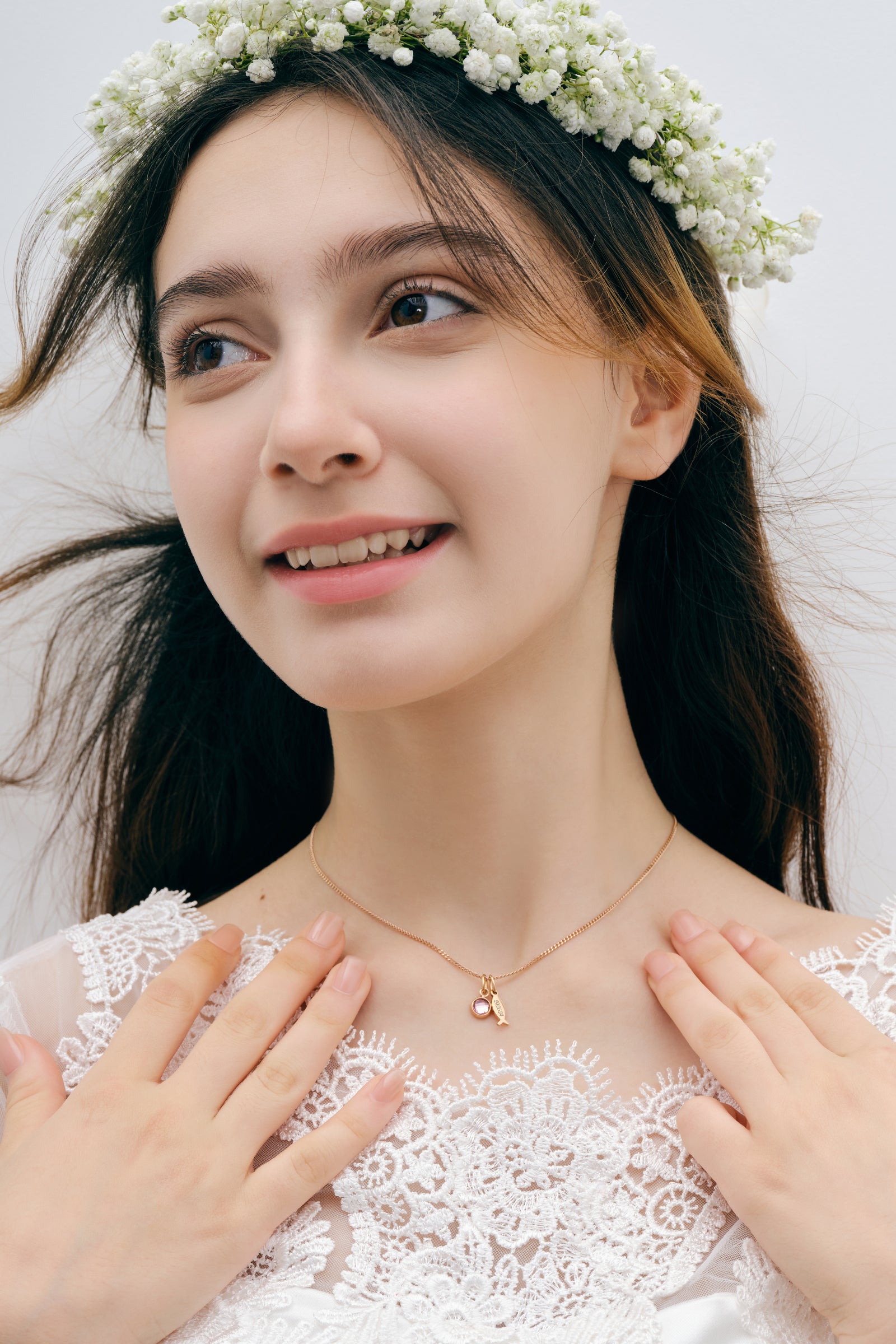 Fischkette mit Geburtsstein - ICHTHUS - Personalisierte Kette - Edelstahl - Familie Halskette - Namenskette - Konfirmation - Firmung - KE006 - VIVIANNASCHMUCK