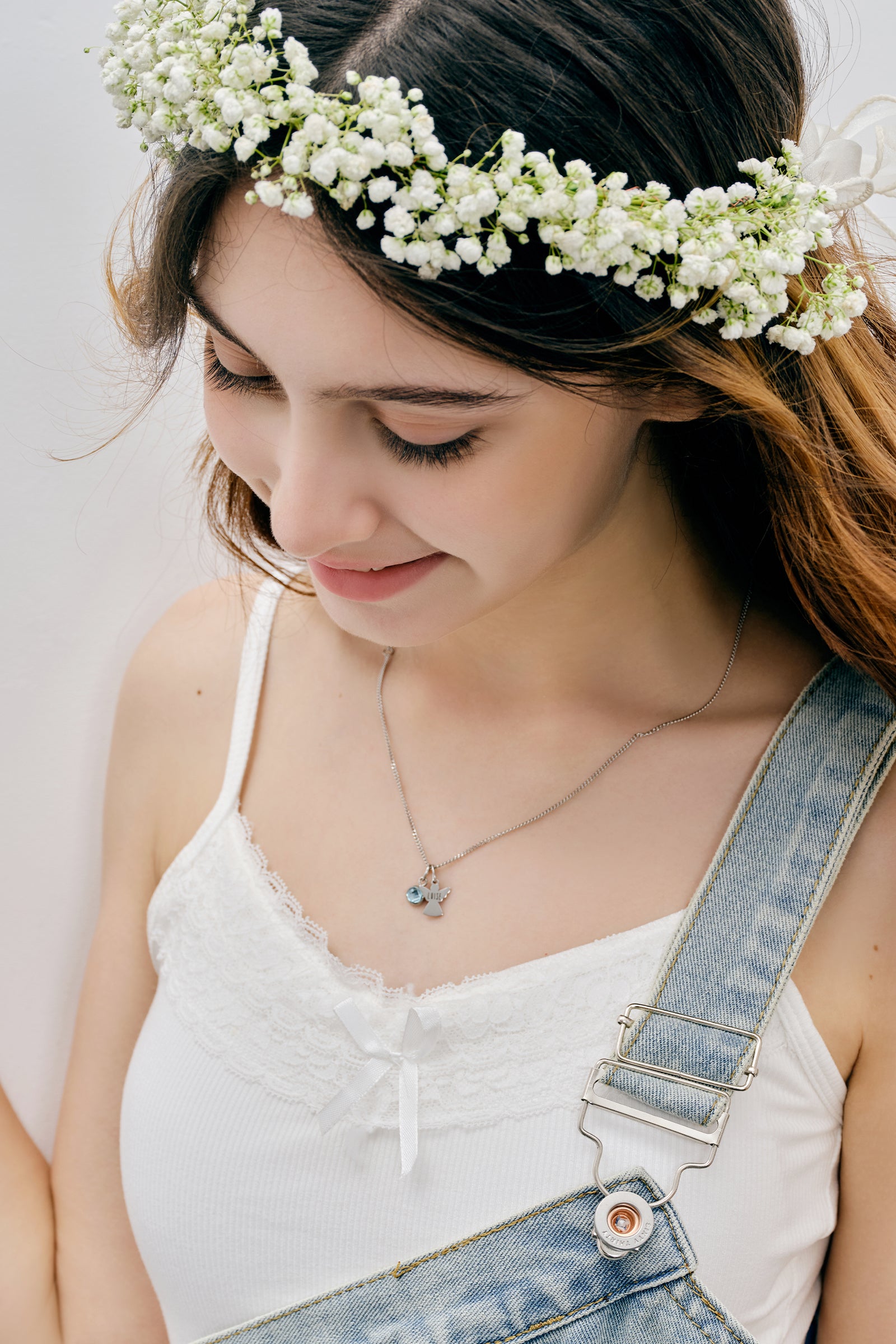 Schutzengel kette mit Geburtsstein - Personalisierte Kette - Familie Halskette - Edelstahl - Namenskette - Konfirmation - Kommunion - KE007 - VIVIANNASCHMUCK