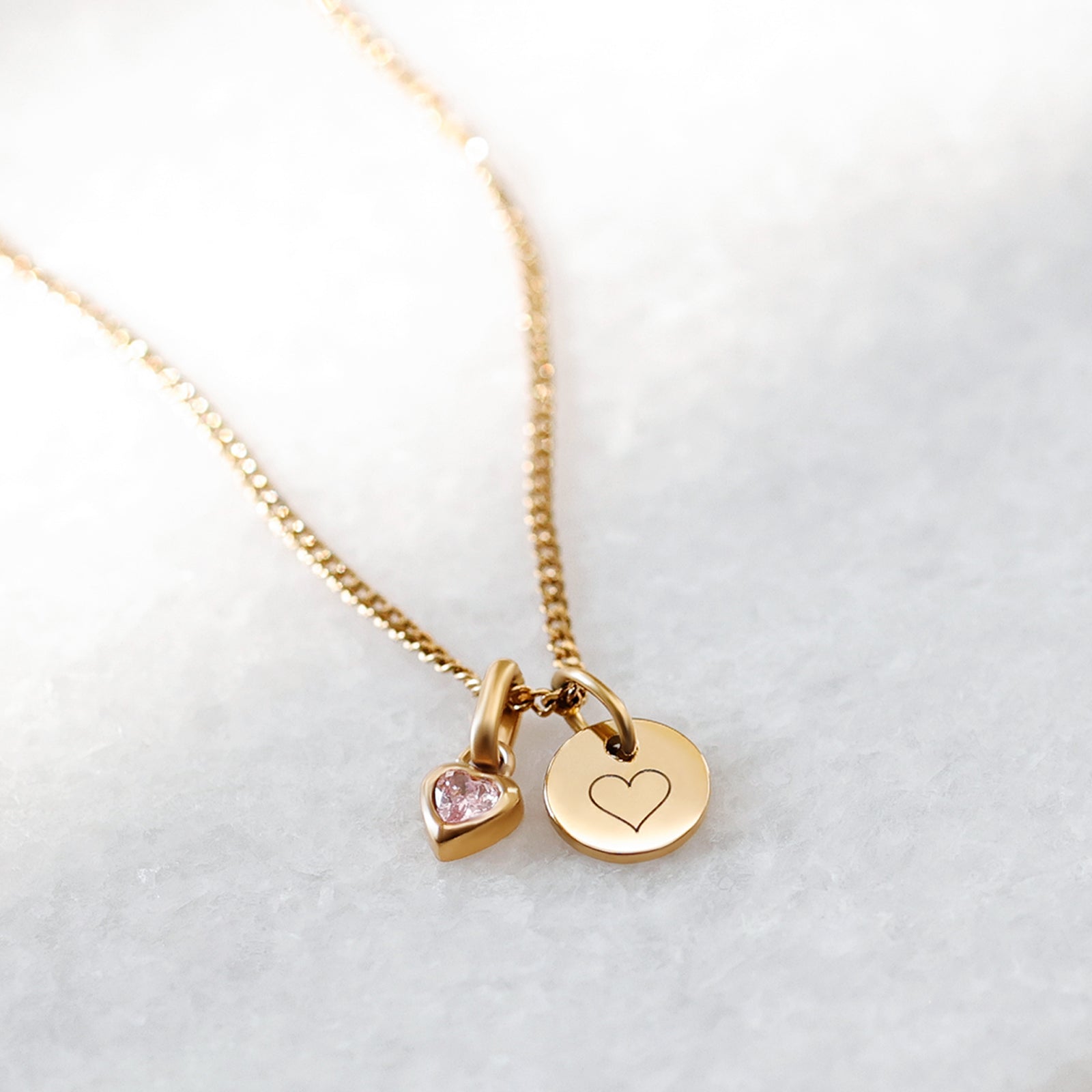 Personalisierte Geburtsstein Kette - Kette mit Gravur - Edelstahl Kette - wasserfest Schmuck - Familienkette - Namenskette - KE021 - VIVIANNASCHMUCK