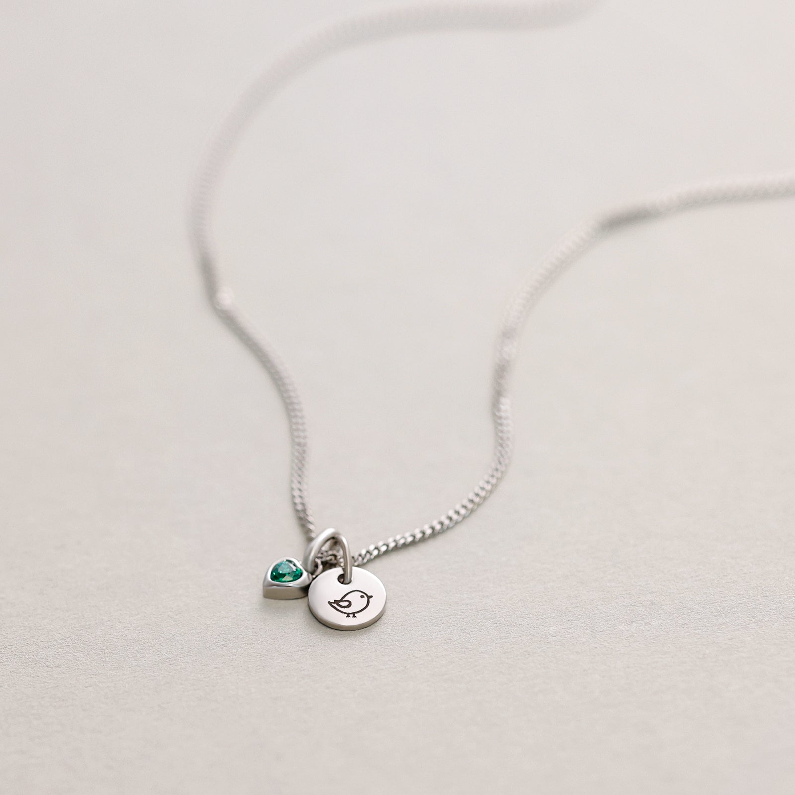 Personalisierte Geburtsstein Kette - Kette mit Gravur - Edelstahl Kette - wasserfest Schmuck - Familienkette - Namenskette - KE021 - VIVIANNASCHMUCK