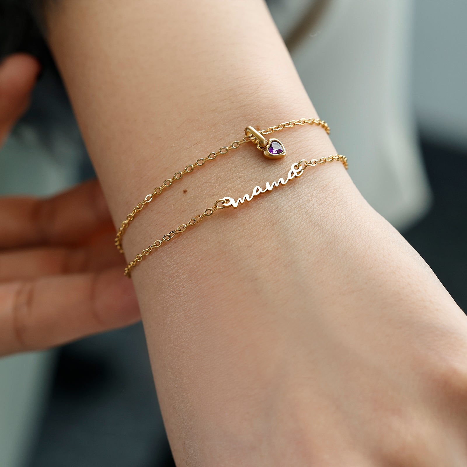 heart zirconia birthstone necklace