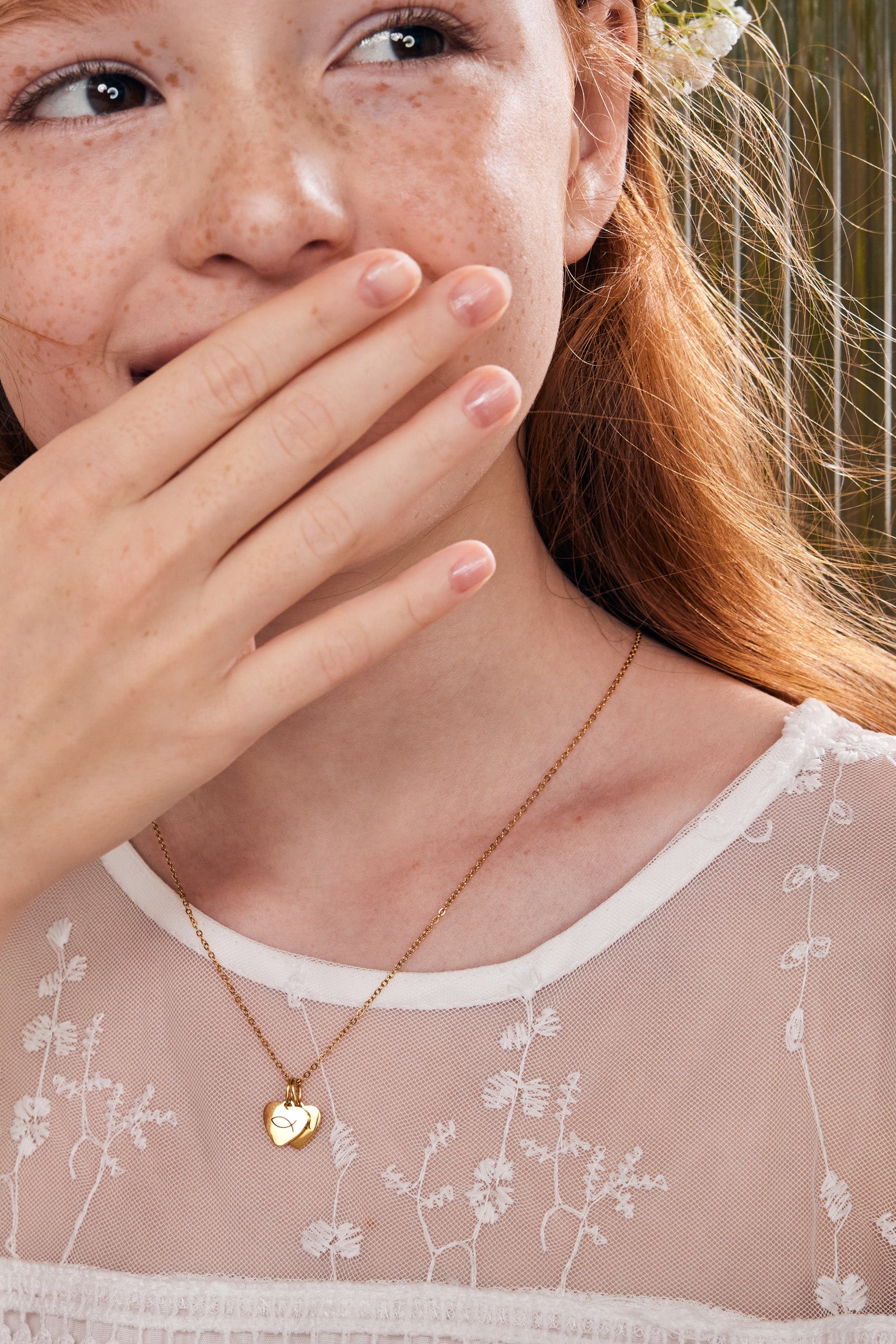 Personalisierte Kette mit Herz-Anhänger - Initialenkette - Namenskette - Wunschgravur - Geburtstag - Konfirmation - Gold-Silber-Rosé - KE002 - VIVIANNASCHMUCK