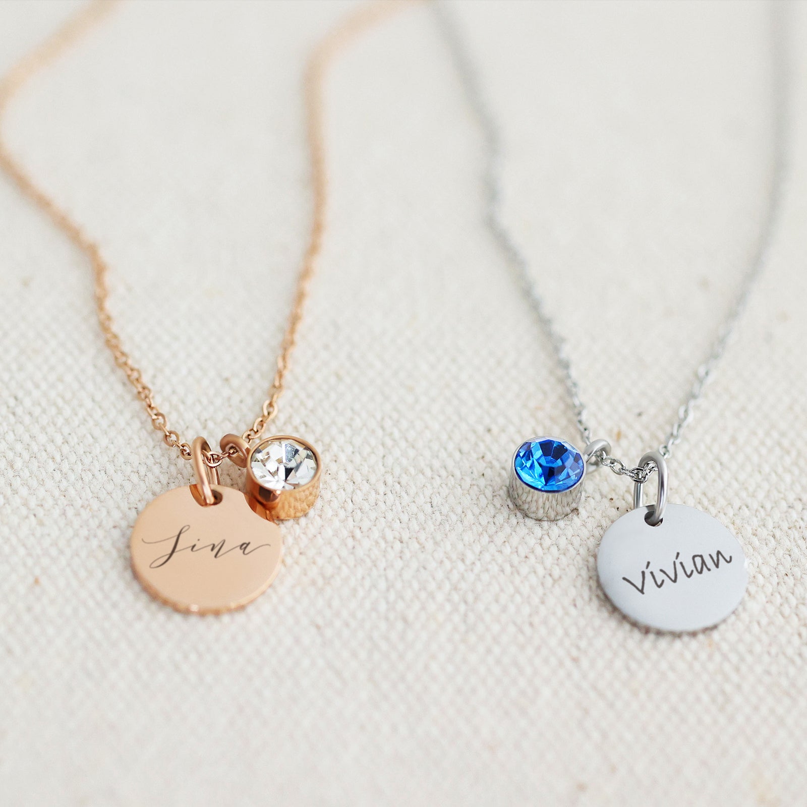 Personalisierte Kette mit Geburtsstein