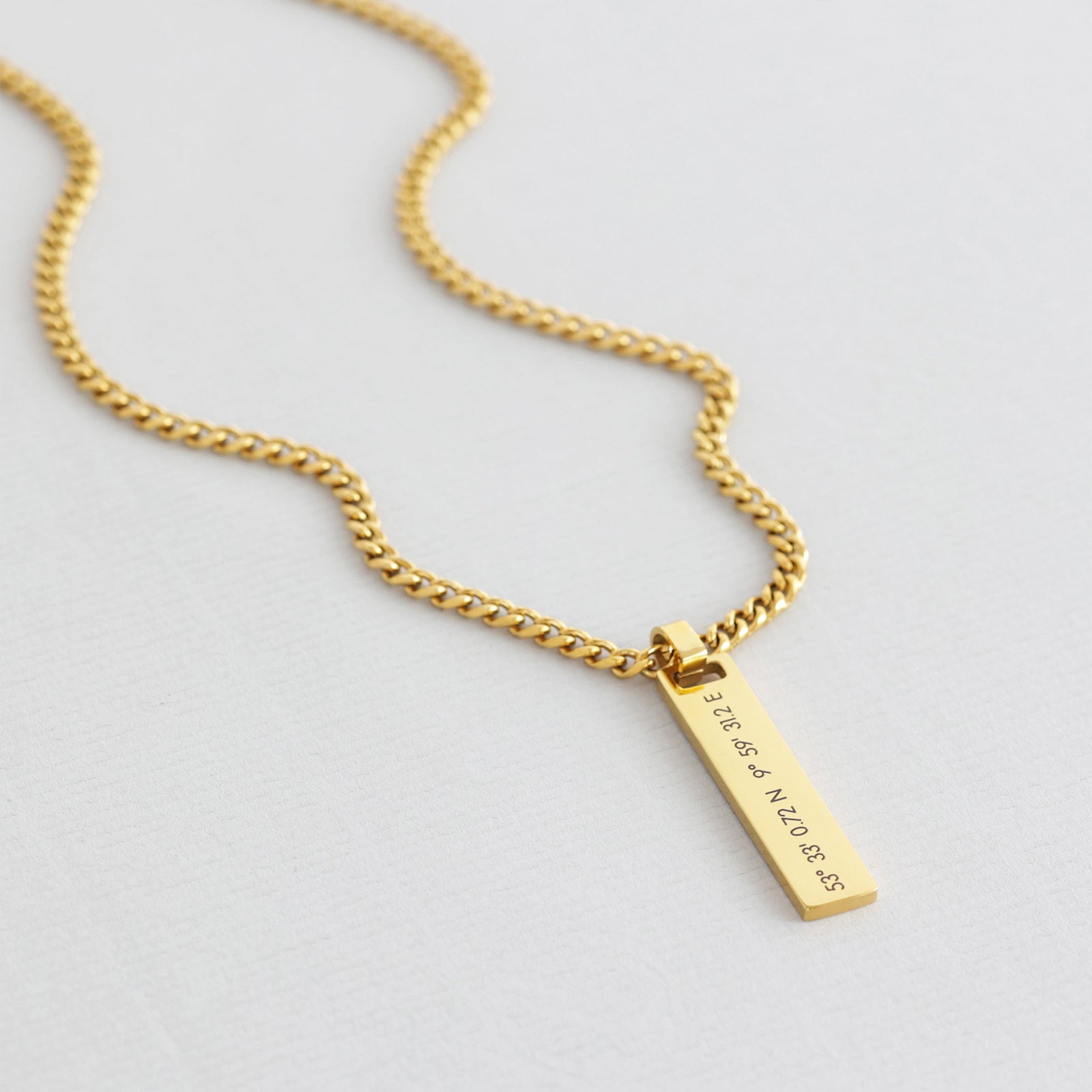 Personalized men's stainless steel necklace