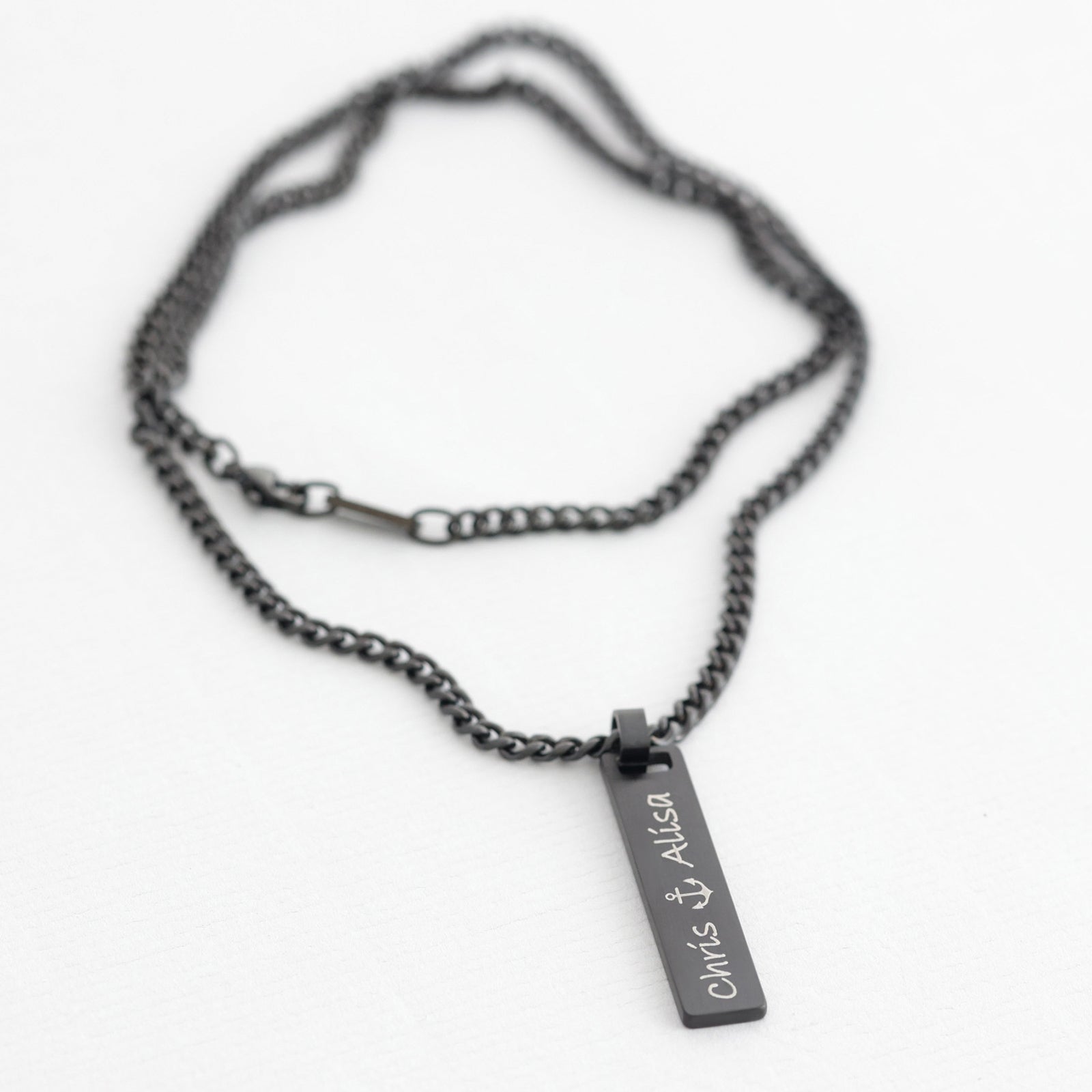 Personalized men's stainless steel necklace