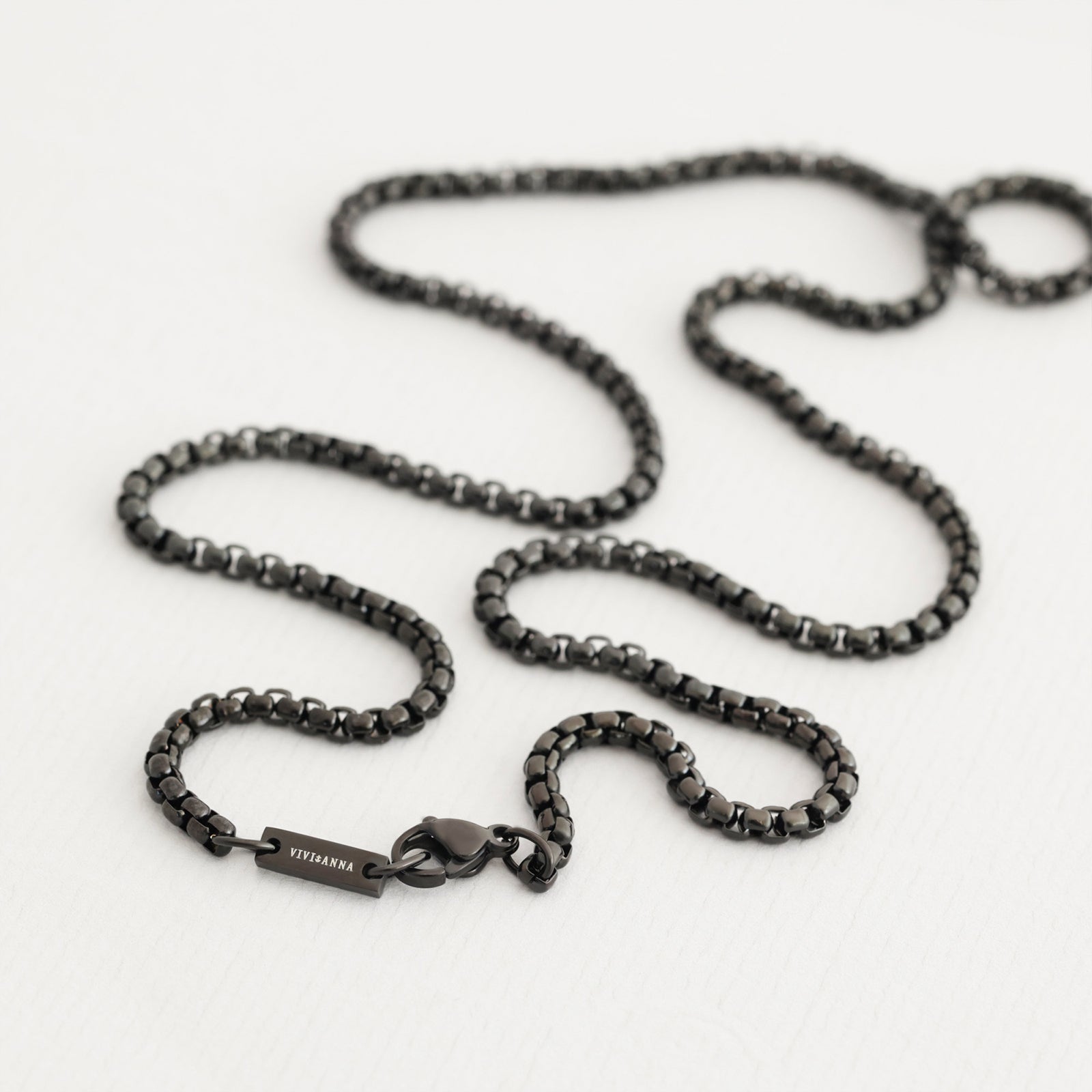 Personalisierte Herren Kette mit 4-seitigem Gravur-Anhänger