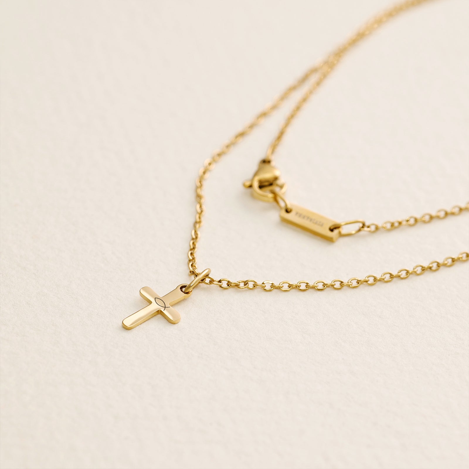 High-quality men's mini cross necklace - personalized necklace