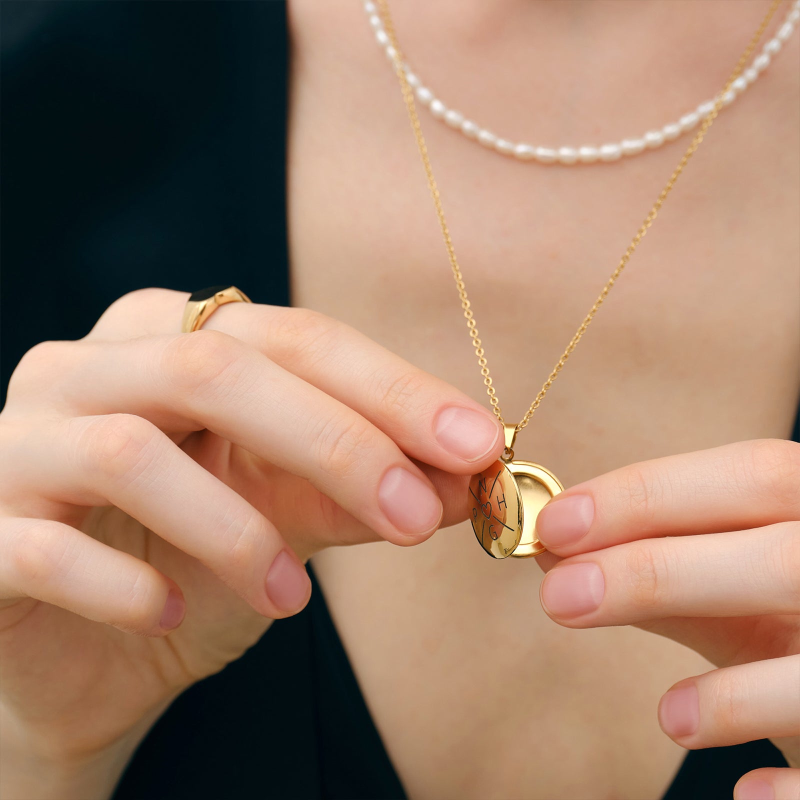 Locket Necklace • Personalized Gifts • Photo Locket with Engraving