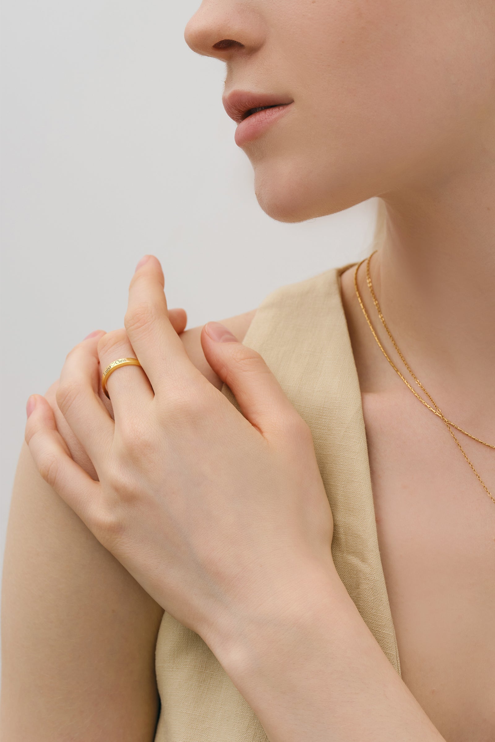 Minimalist Ring with Engraving - Unisex Ring - 3 mm