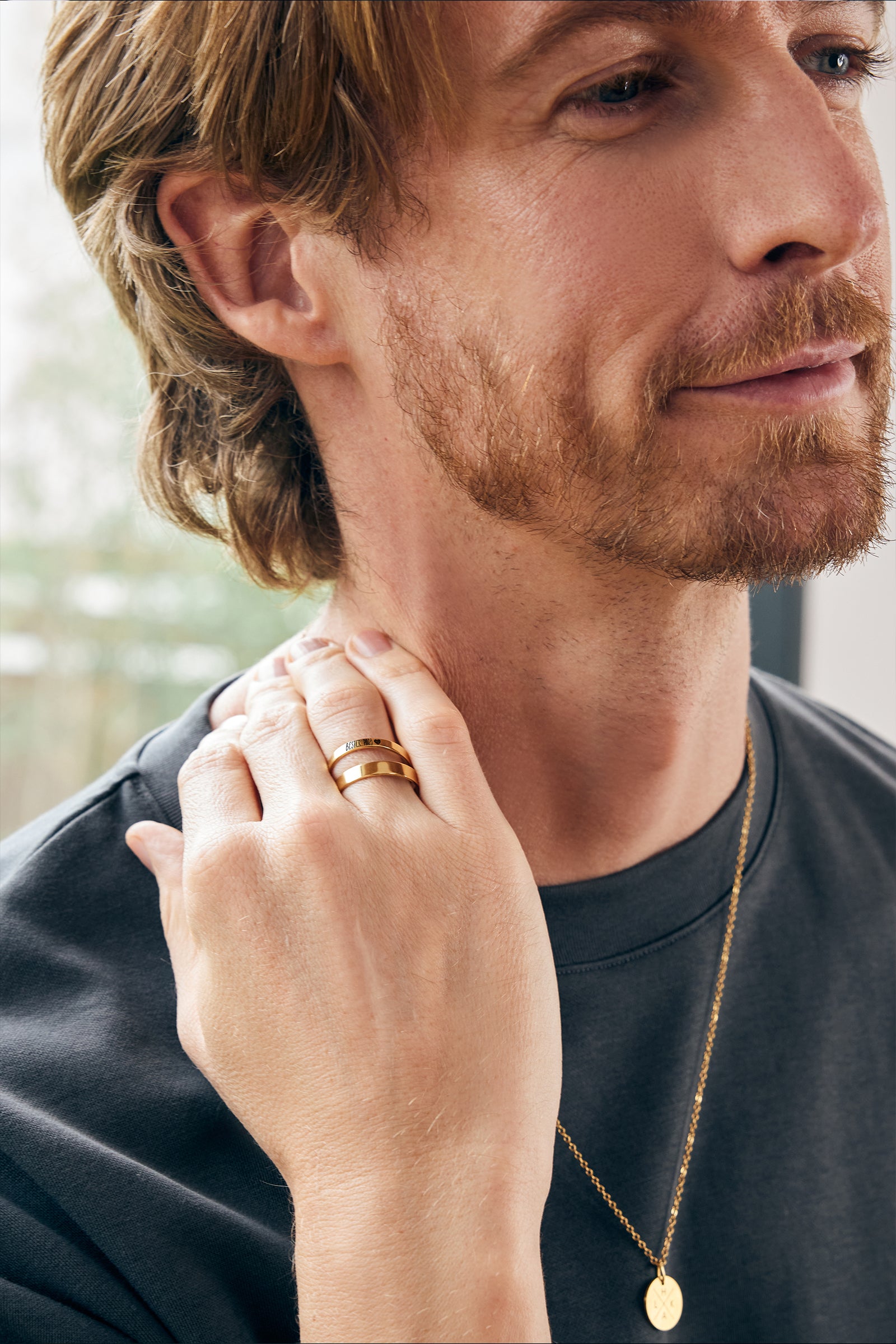 Personalized Men's Minimalist Ring with Engraving - 3 mm