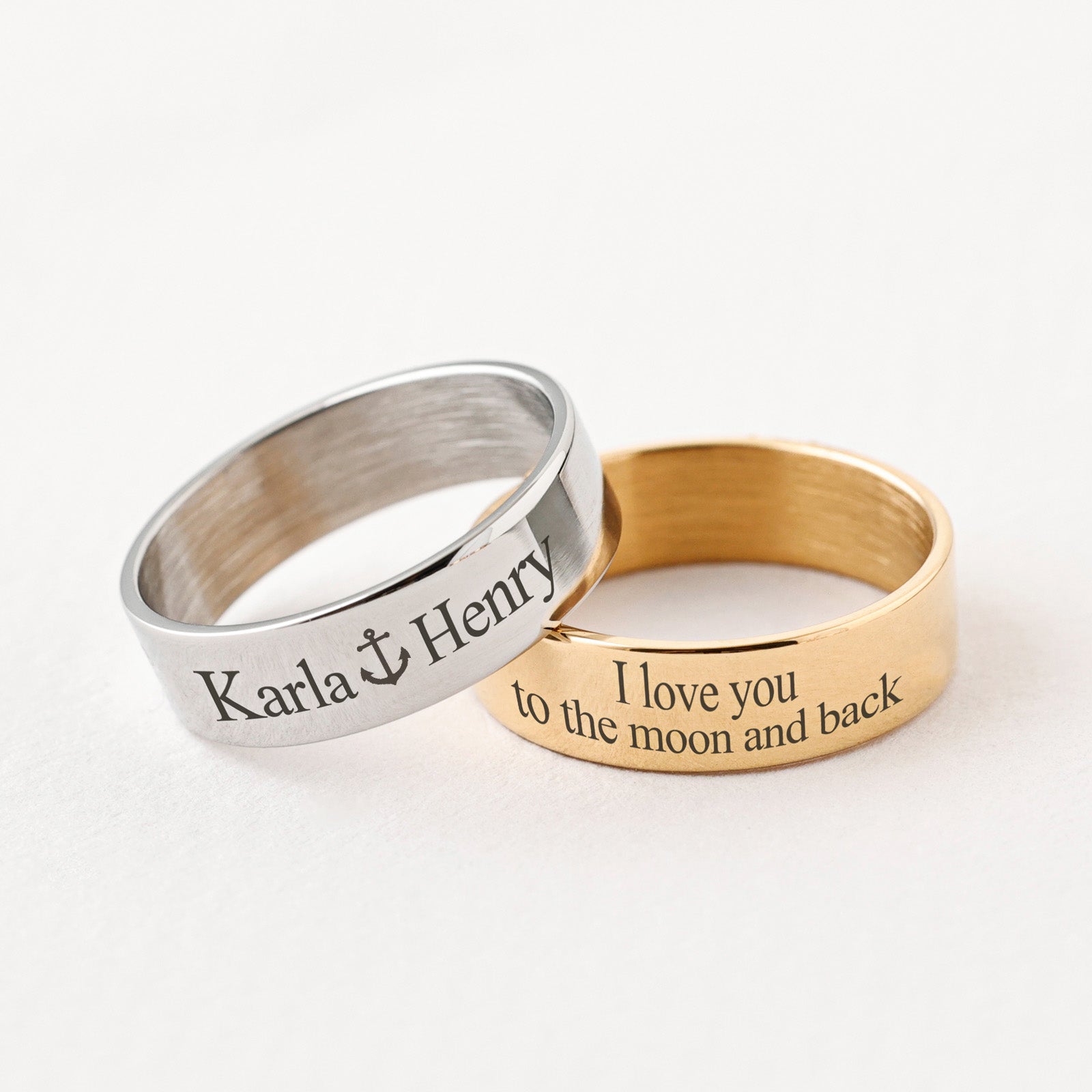 Personalized Men's Name Ring with Engraving - 6 mm